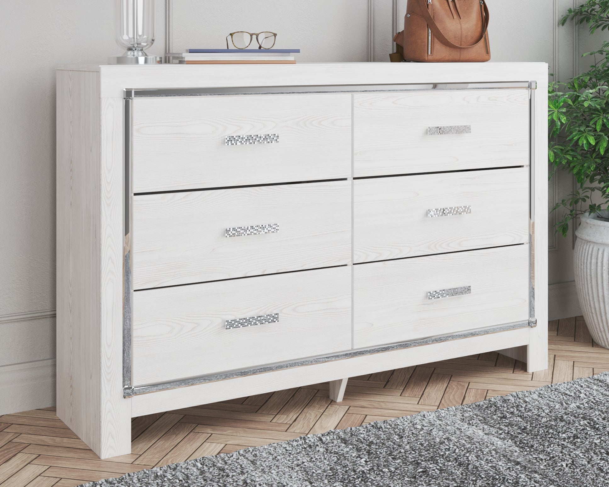 3 Brothers Decor - Ashley Furniture - Altyra Bedroom - Six Drawer Dresser / White - B2640-31
