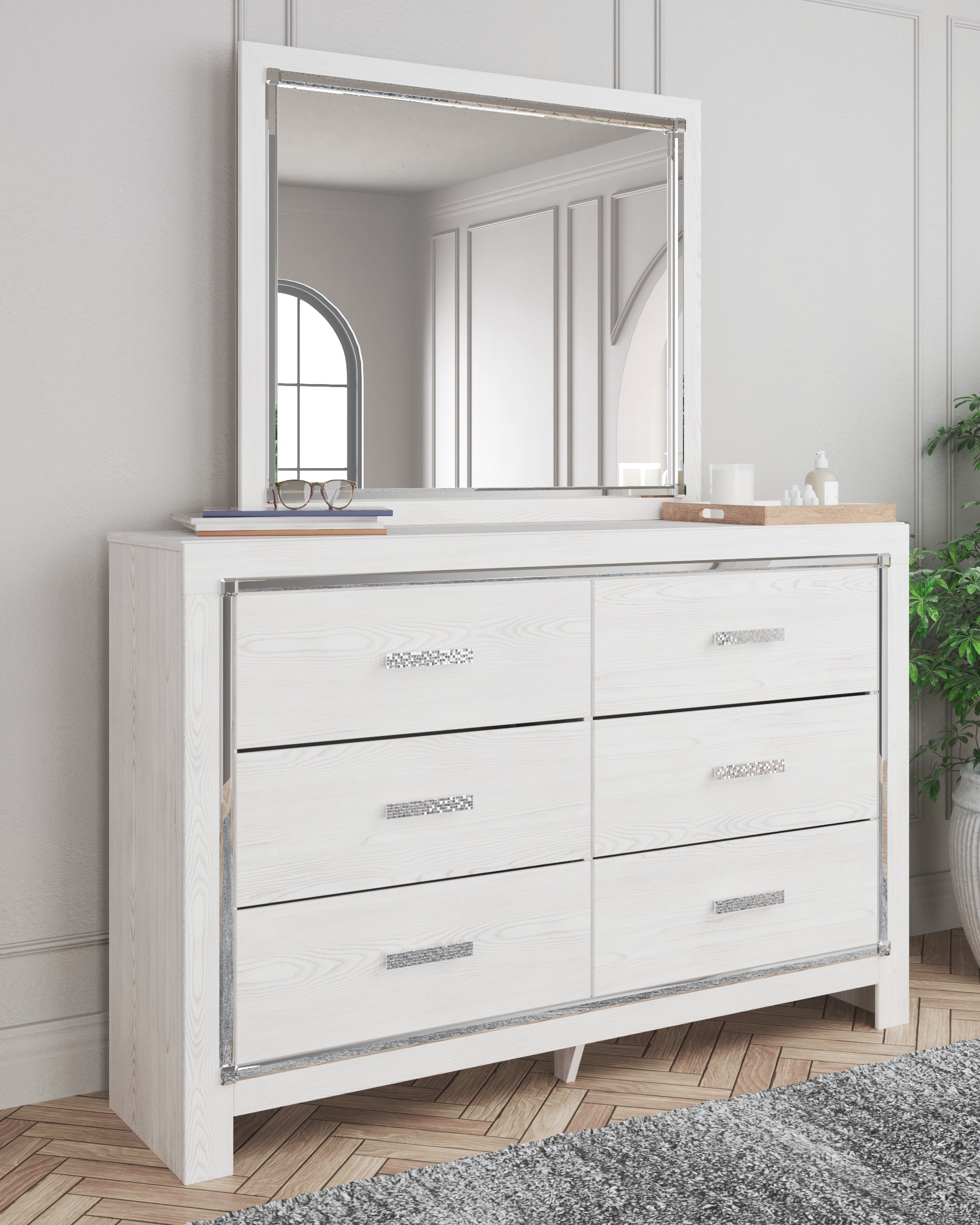 3 Brothers Decor - Ashley Furniture - Altyra Bedroom - Dresser and Mirror / White - B2640B1