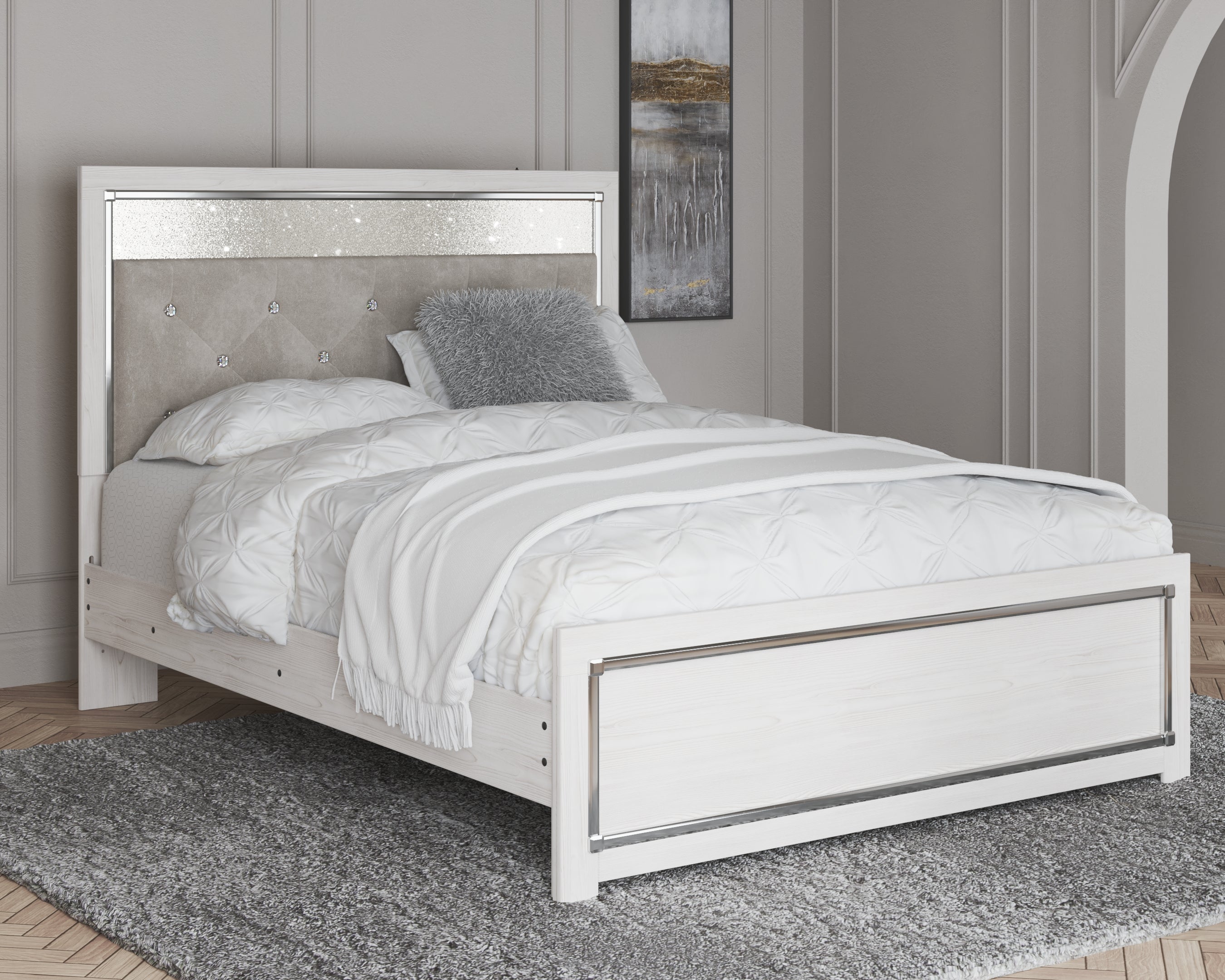 3 Brothers Decor - Ashley Furniture - Altyra Bedroom - Queen Panel Bed / White - B2640B2