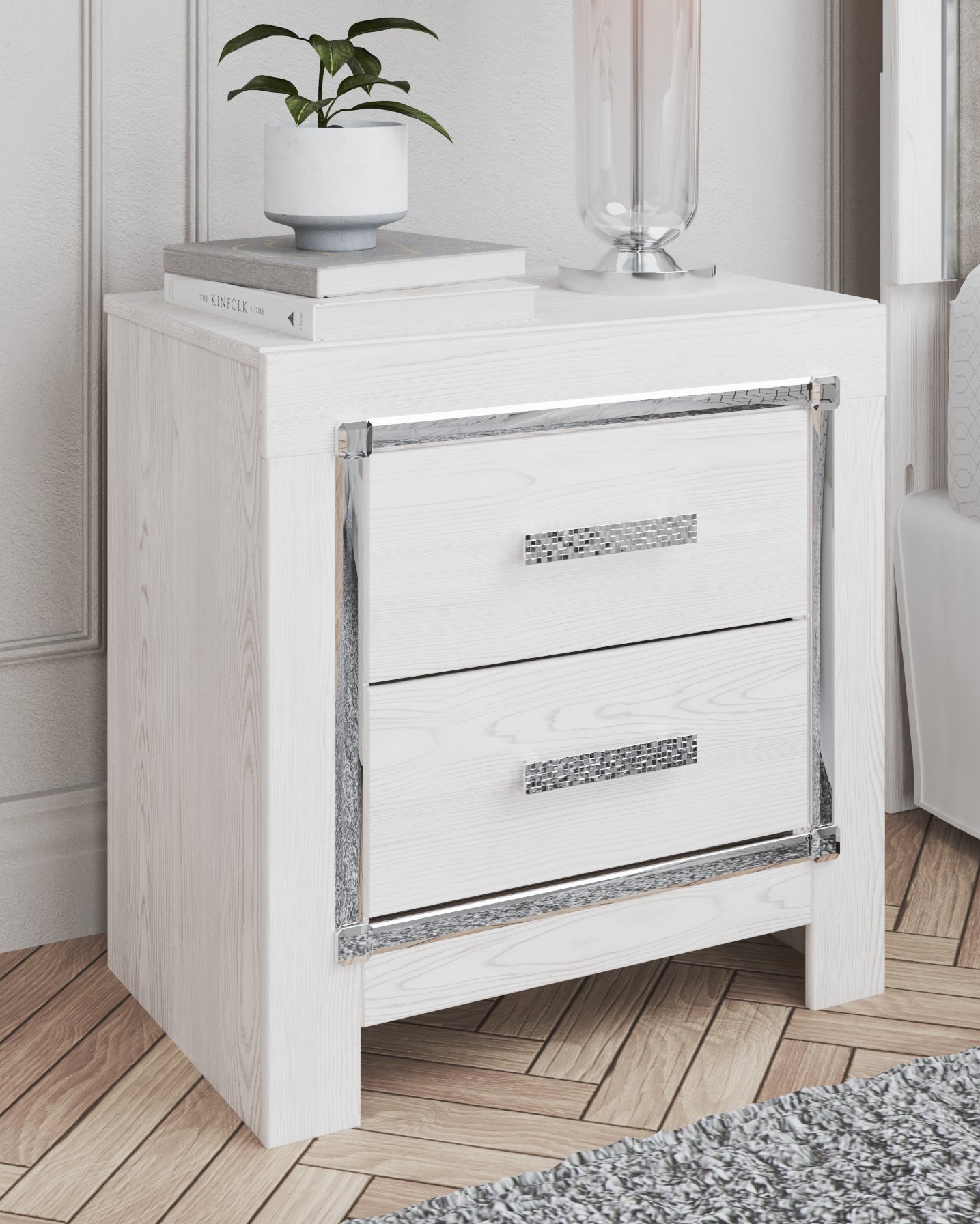 3 Brothers Decor - Ashley Furniture - Altyra Bedroom - Two Drawer Night Stand / White - B2640-92