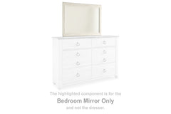 3 Brothers Decor - Ashley Furniture - Willowton Bedroom - Bedroom Mirror / Whitewash - B267-36