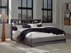 3 Brothers Decor - Ashley Furniture - Verishaw Bedroom - King Upholstered Bed / Gray - PCB2721B21