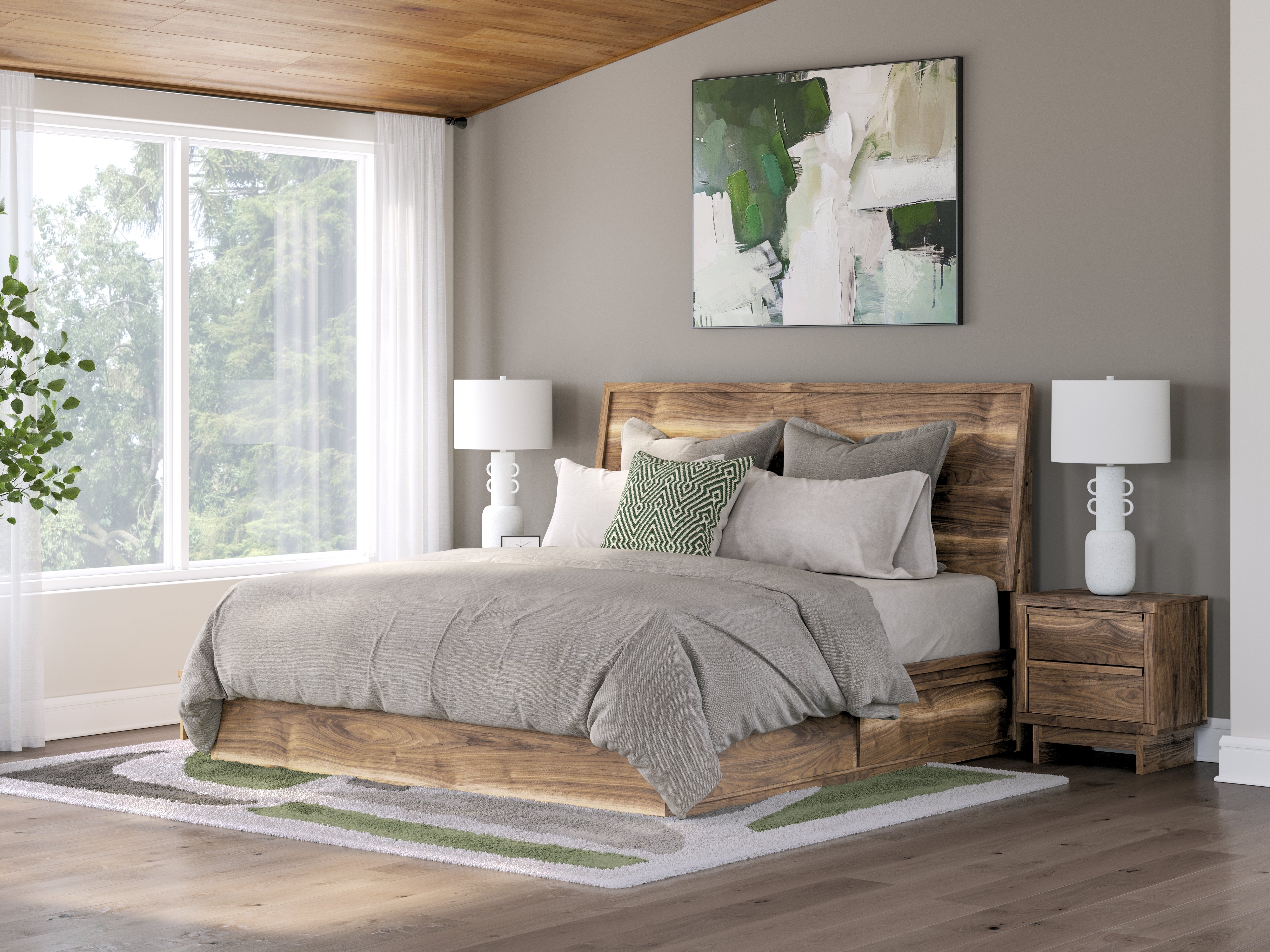 3 Brothers Decor - Ashley Furniture - Chirason Bedroom - King Panel Bed with Storage / Brown - PCB3367B14