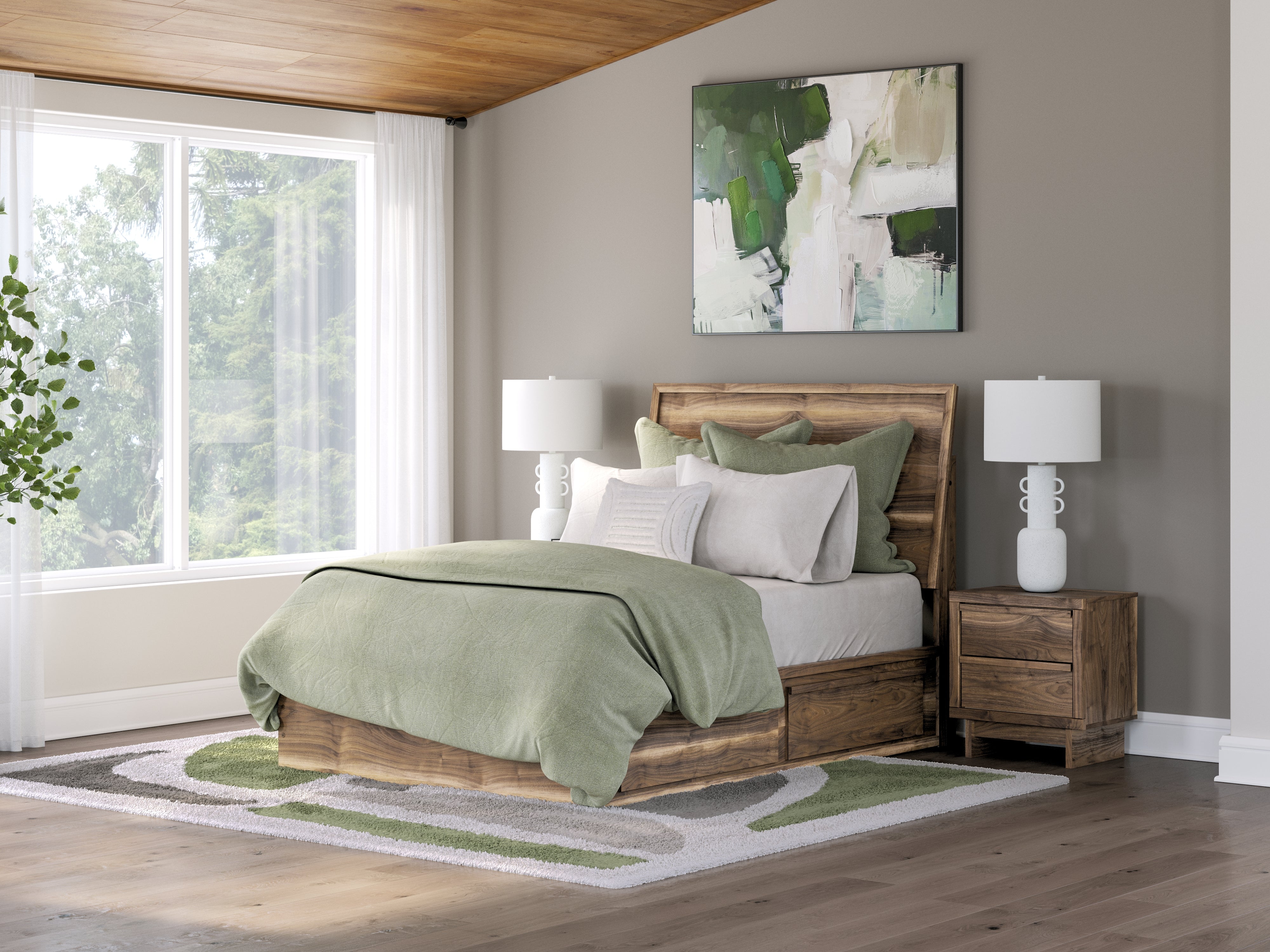 3 Brothers Decor - Ashley Furniture - Chirason Bedroom - Full Panel Bed with Storage / Brown - PCB3367B28