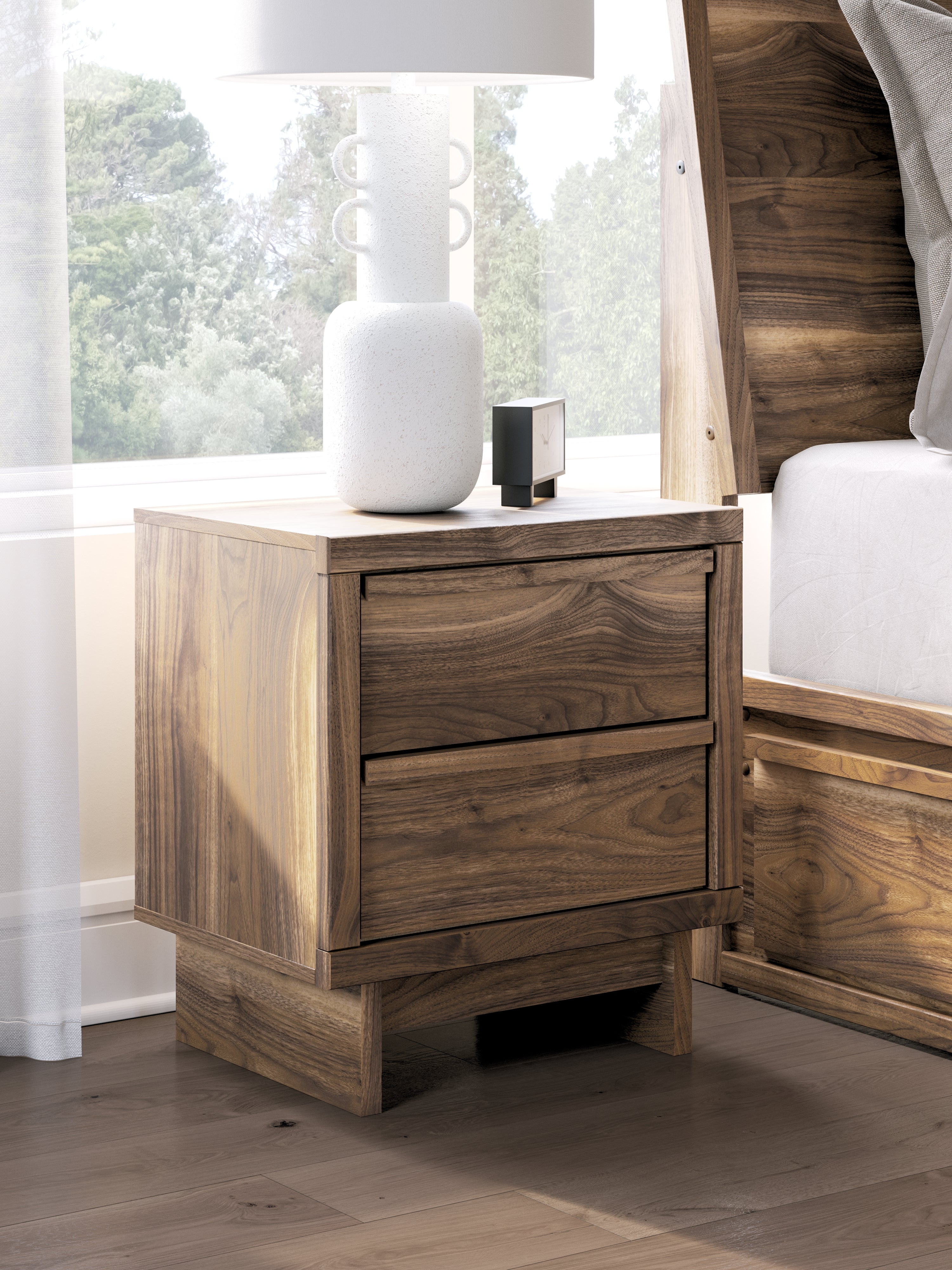 3 Brothers Decor - Ashley Furniture - Chirason Bedroom - Two Drawer Night Stand / Brown - PCB3367-92