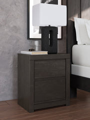 3 Brothers Decor - Ashley Furniture - Fraluna Bedroom - Two Drawer Night Stand / Charcoal - PCB3370-92