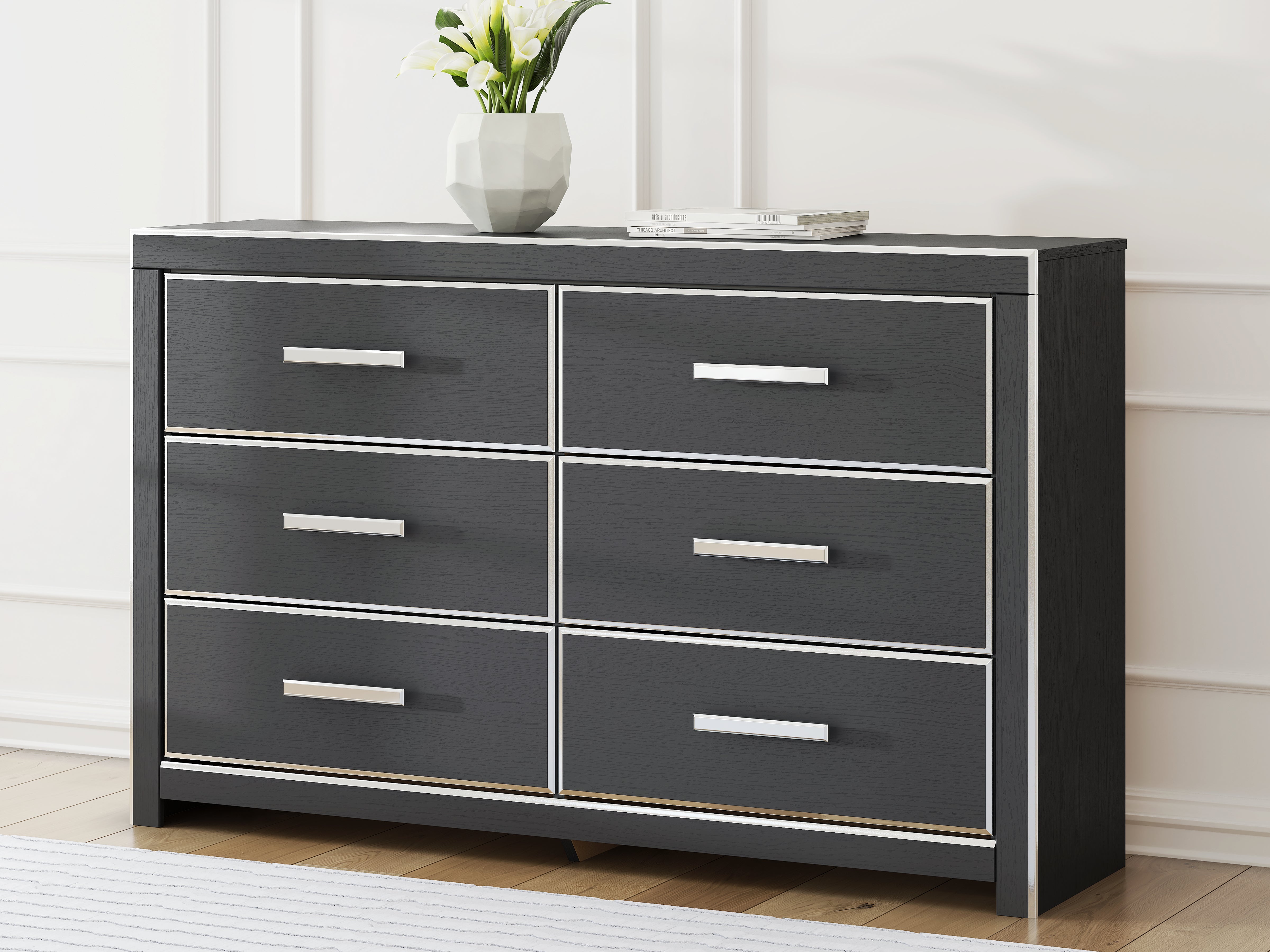 3 Brothers Decor - Ashley Furniture - Zuraleus Bedroom - Six Drawer Dresser / Black - PCB3380-31