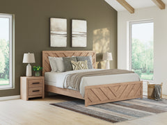 3 Brothers Decor - Ashley Furniture - Sanginlane Bedroom - King Panel Bed / Tan - B3787B8