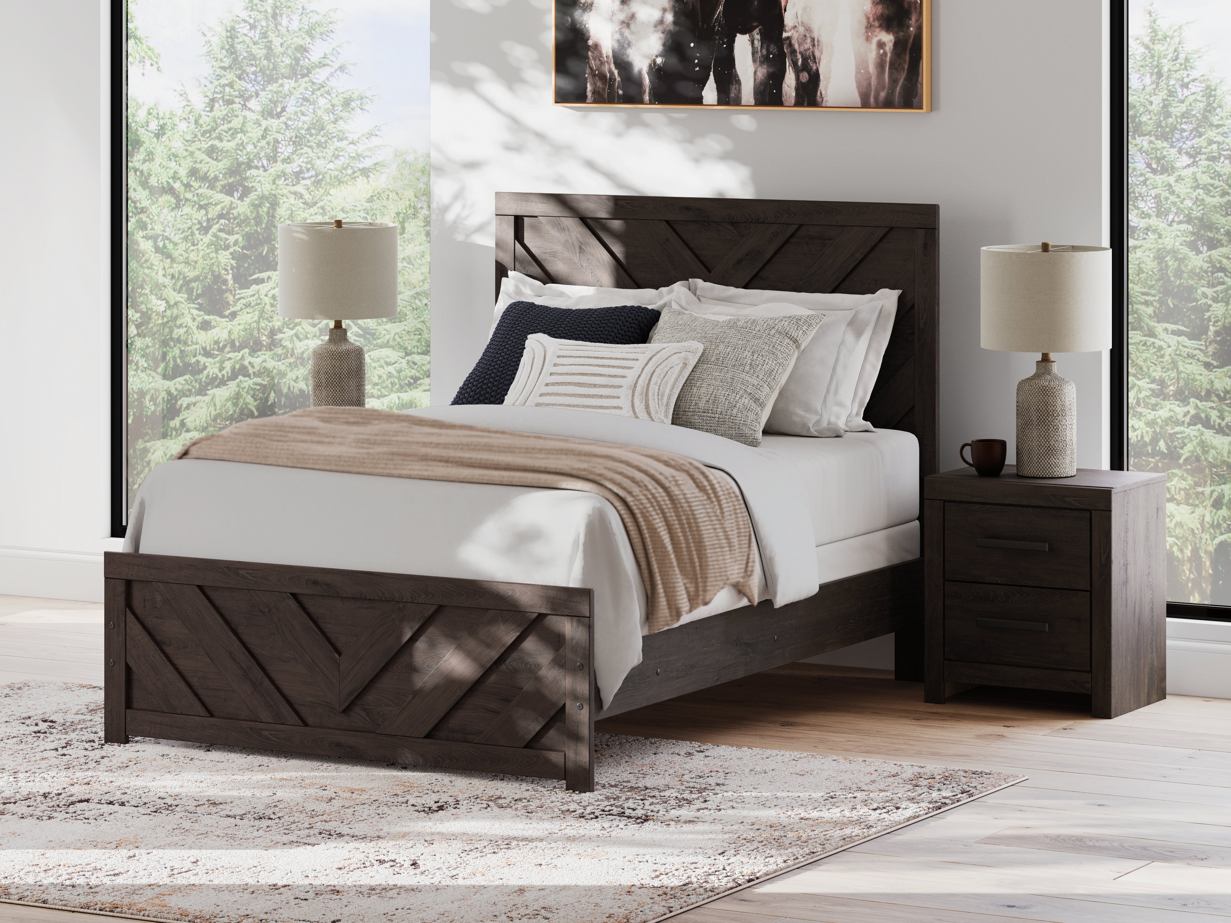 3 Brothers Decor - Ashley Furniture - Prendonea Bedroom - Full Panel Bed / Charcoal - B3789B3