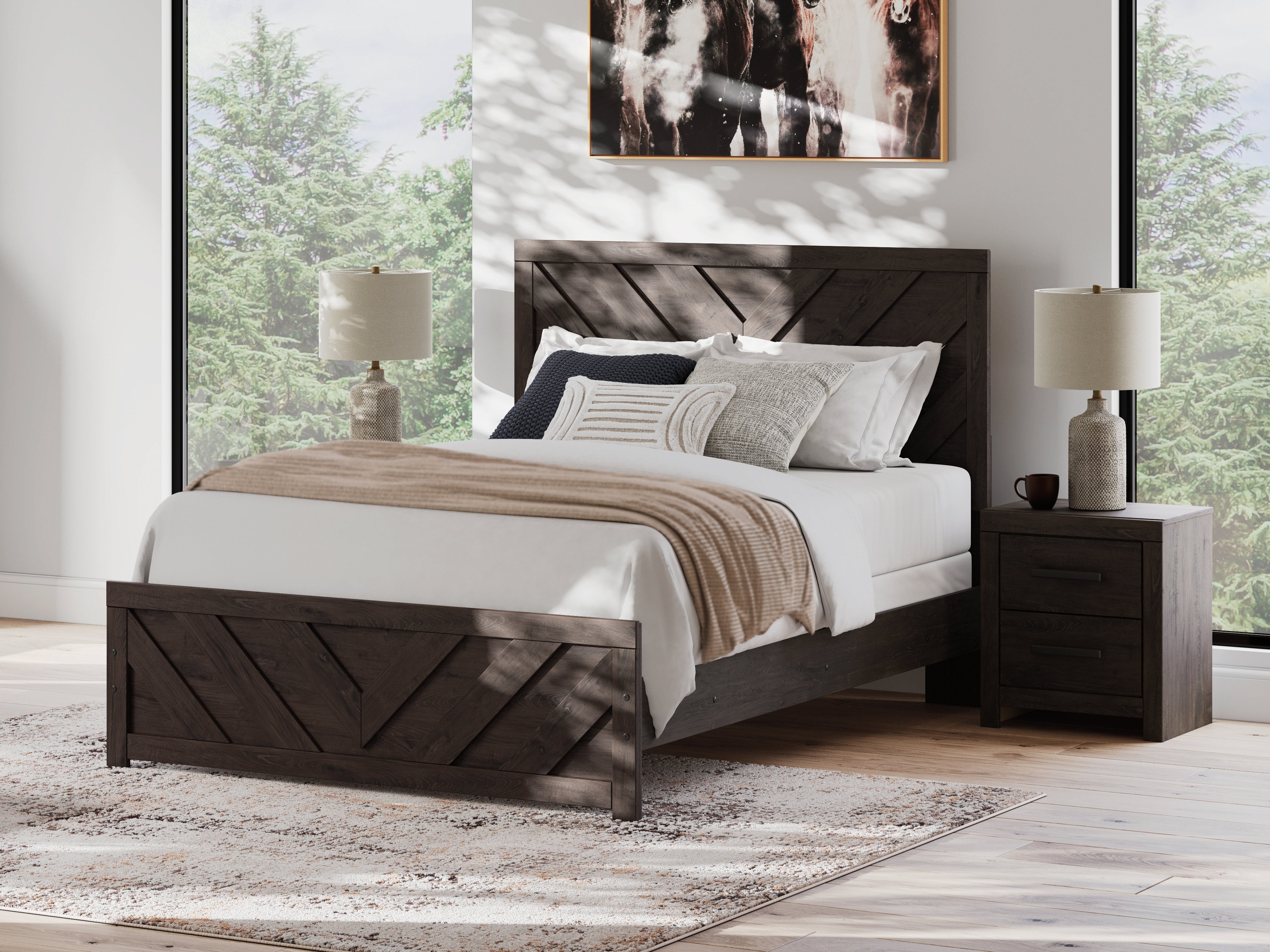 3 Brothers Decor - Ashley Furniture - Prendonea Bedroom - Queen Panel Bed / Charcoal - B3789B4