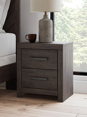 3 Brothers Decor - Ashley Furniture - Prendonea Bedroom - Two Drawer Night Stand / Charcoal - B3789-92