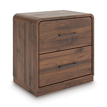 3 Brothers Decor - Ashley Furniture - Fortlorn Bedroom - Two Drawer Night Stand / Walnut Brown - PCB386-92