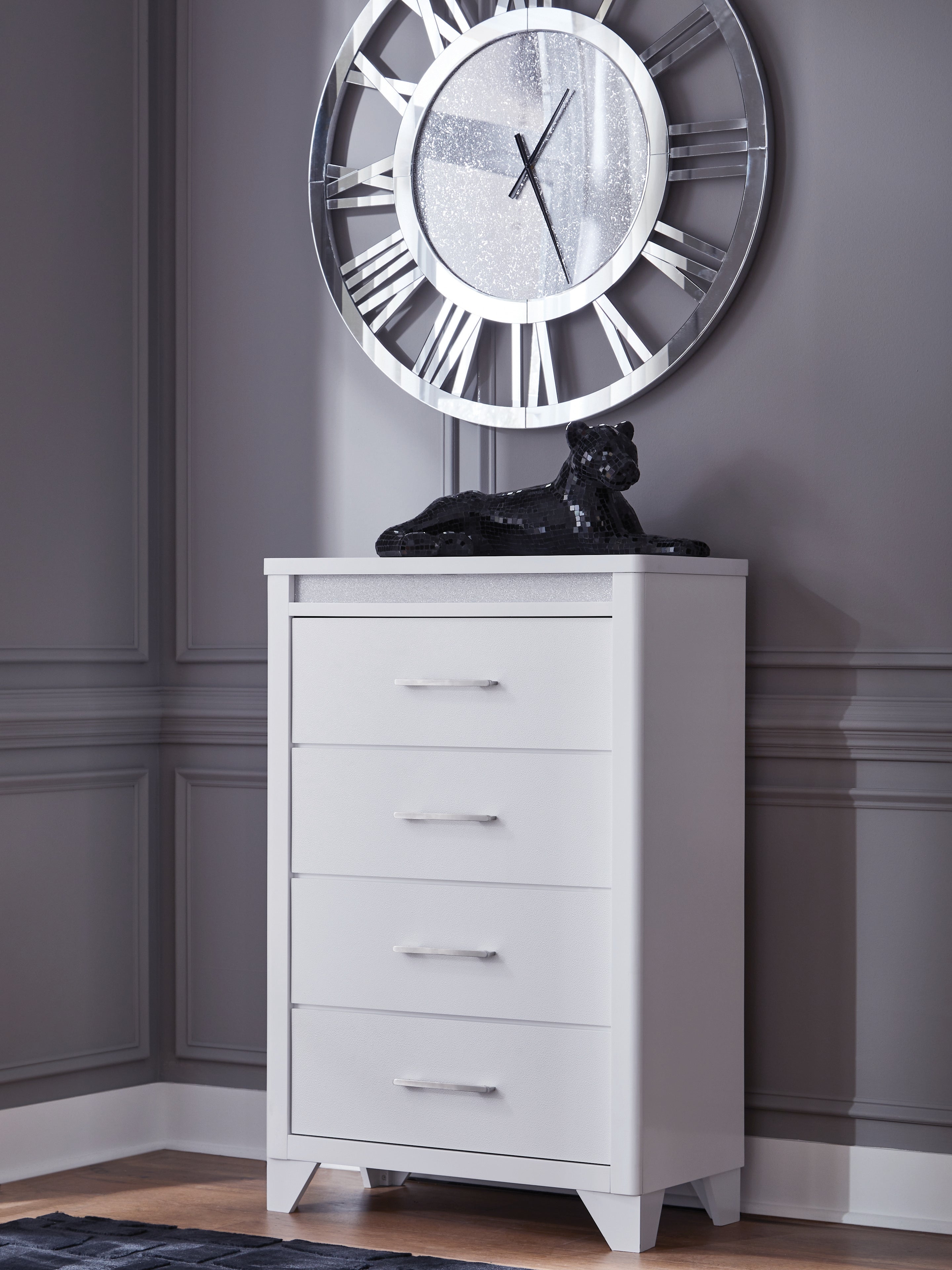 3 Brothers Decor - Ashley Furniture - Jarlee Bedroom - Four Drawer Chest / White - PCB392-46