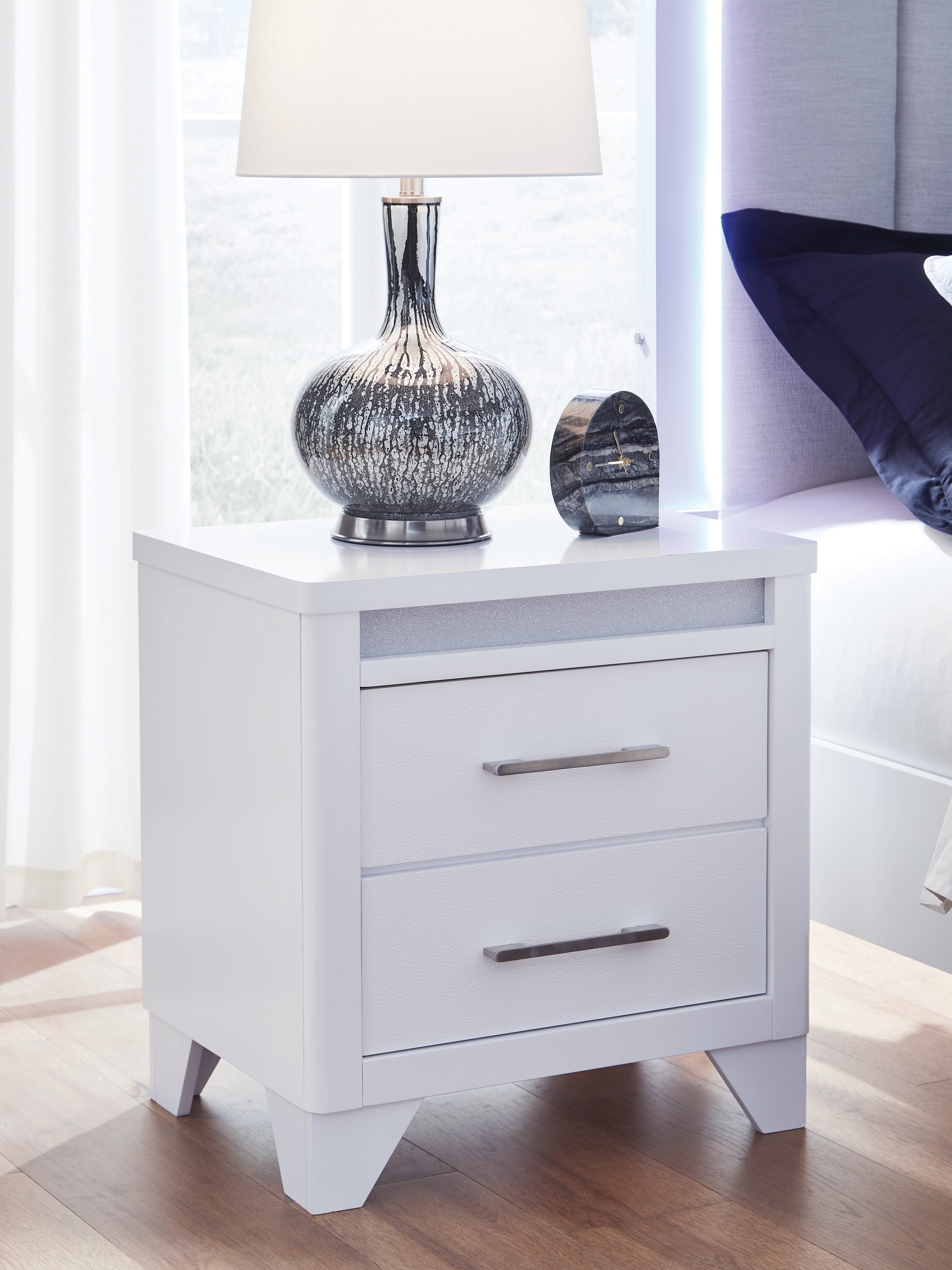 3 Brothers Decor - Ashley Furniture - Jarlee Bedroom - Two Drawer Night Stand / White - PCB392-92