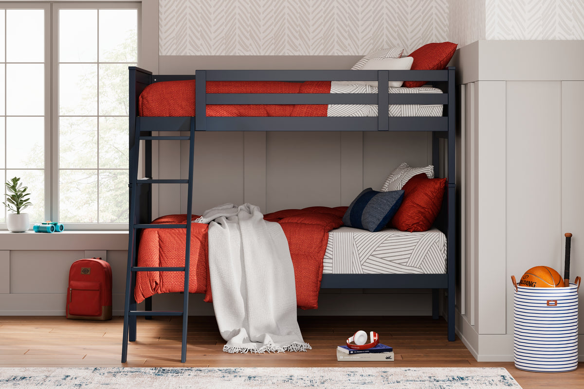 3 Brothers Decor - Ashley Furniture - Nextonfort Bedroom - Twin over Twin Bunk Bed / Blue - B396B2