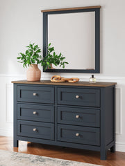 3 Brothers Decor - Ashley Furniture - Landocken Bedroom - Dresser and Mirror / Brown/Blue - B414B1