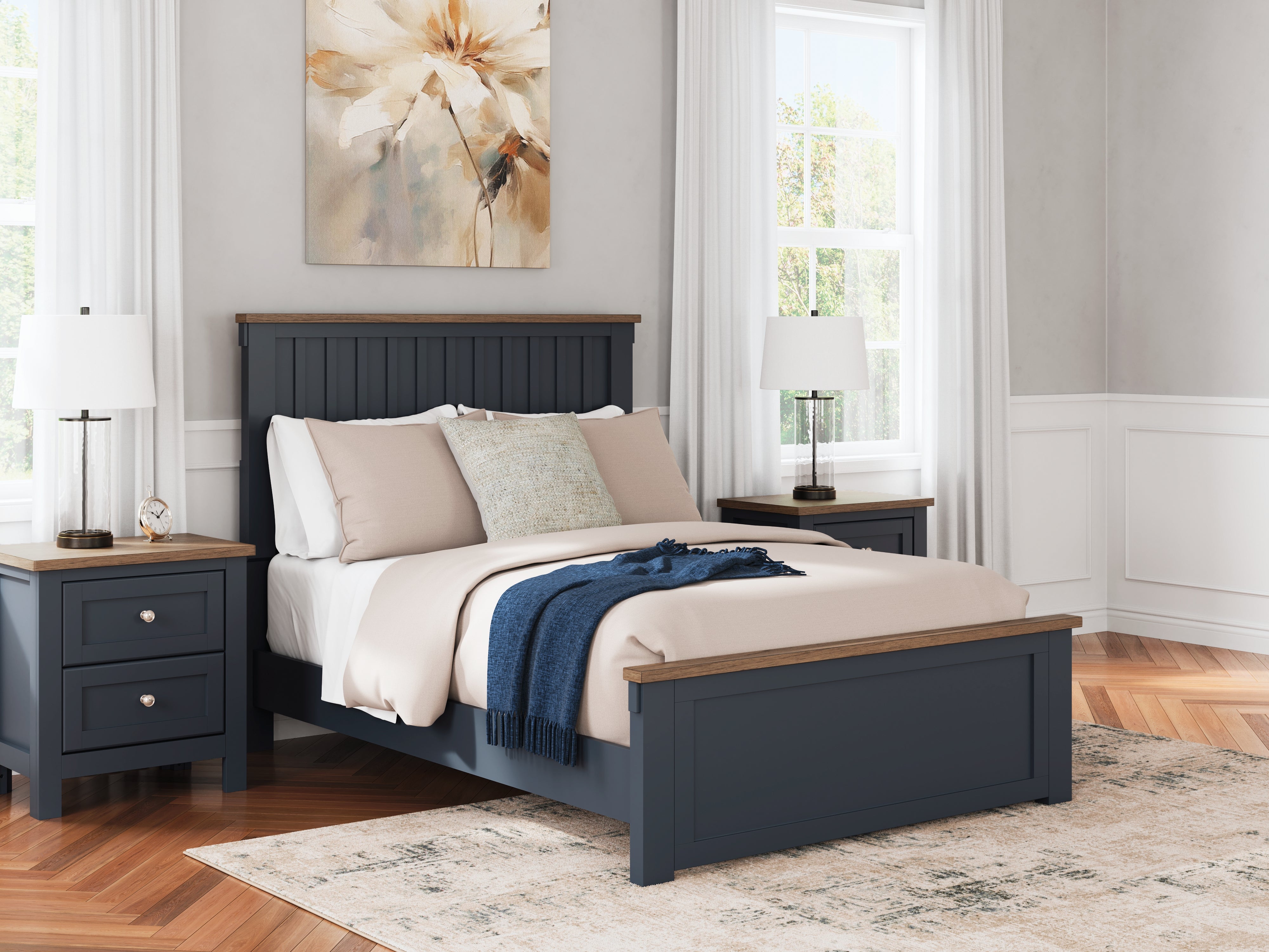 3 Brothers Decor - Ashley Furniture - Landocken Bedroom - Full Panel Bed / Brown/Blue - B414B3
