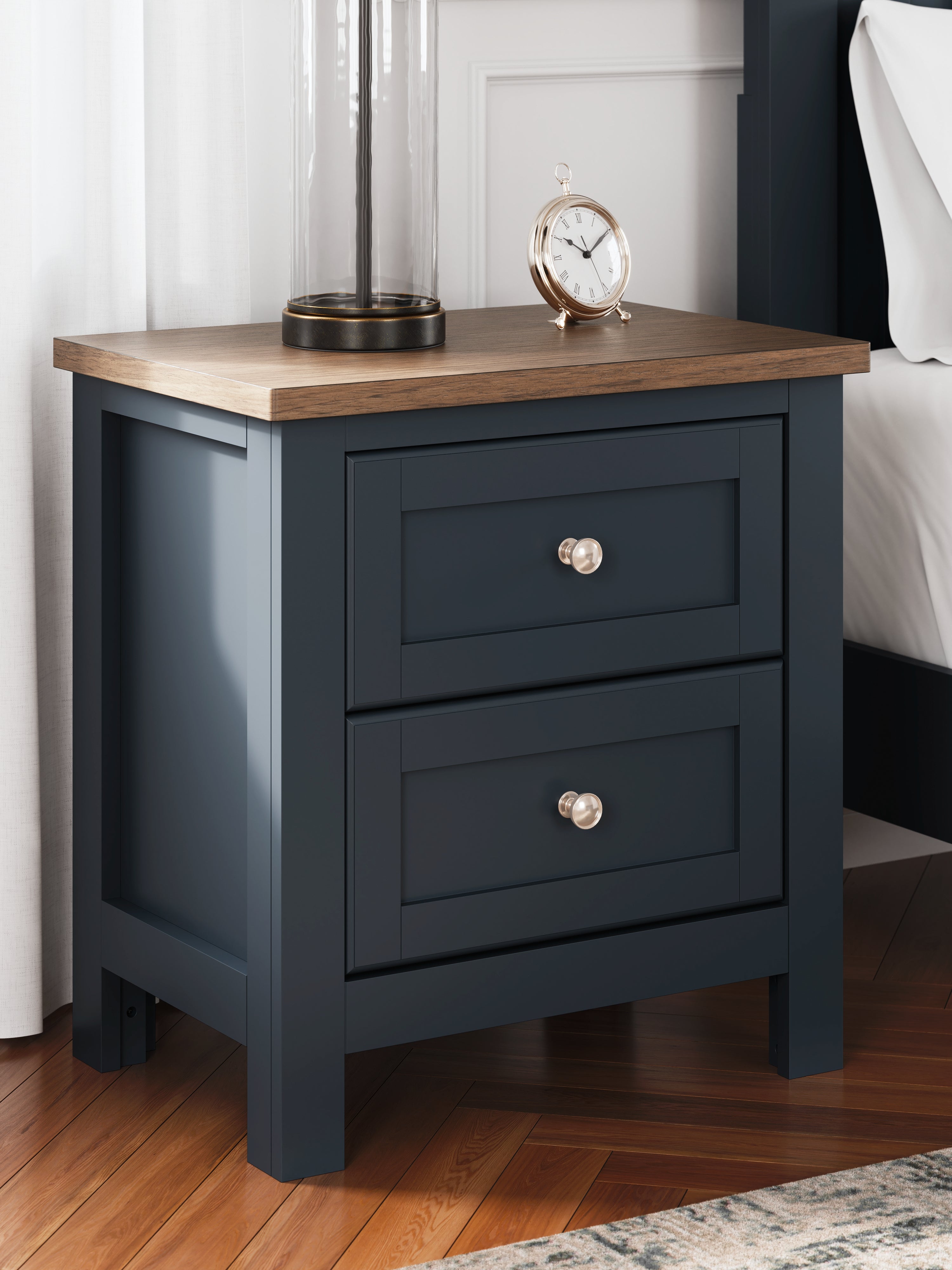 3 Brothers Decor - Ashley Furniture - Landocken Bedroom - Two Drawer Night Stand / Brown/Blue - B414-92