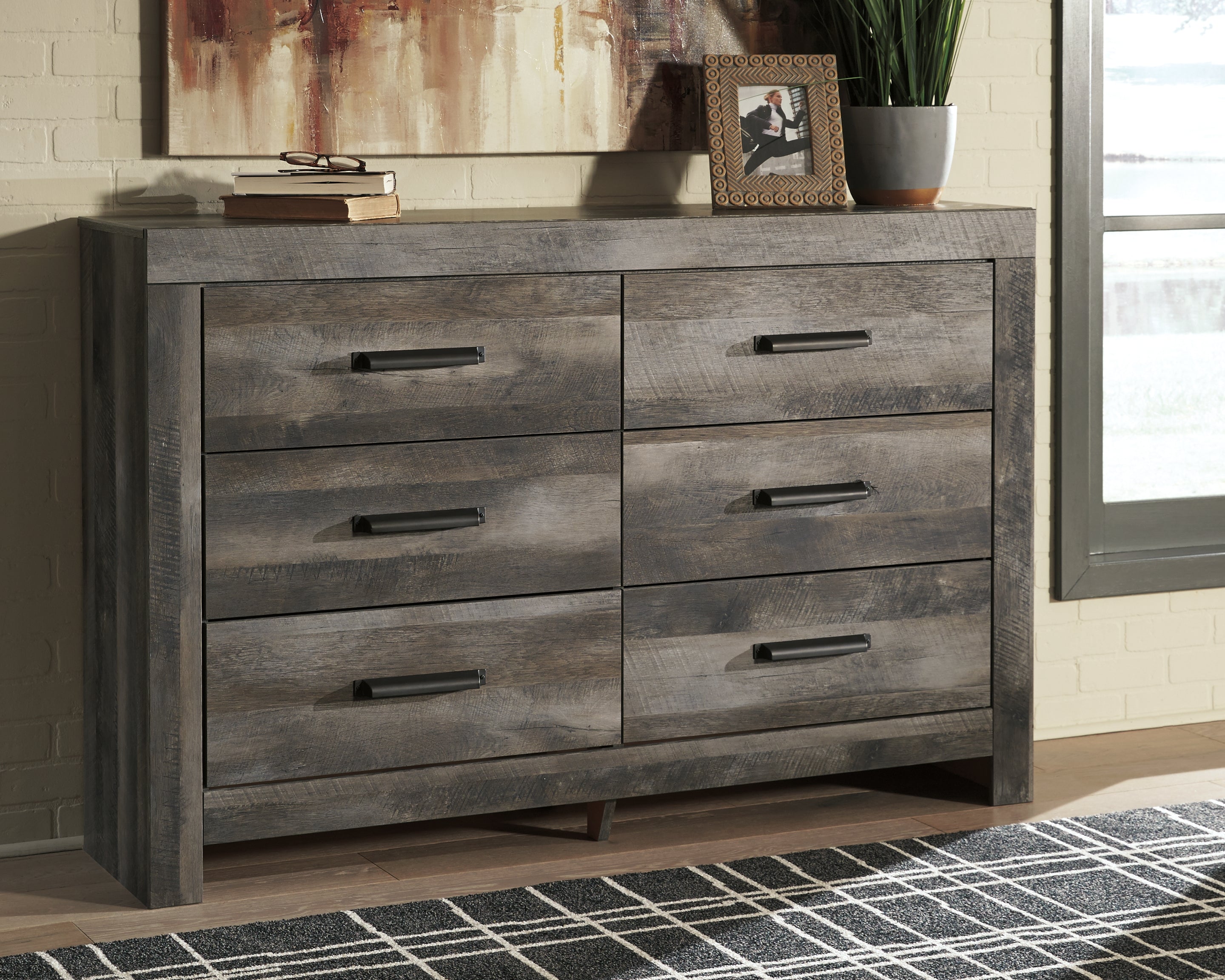 3 Brothers Decor - Ashley Furniture - Wynnlow Bedroom - Six Drawer Dresser / Gray - B440-31