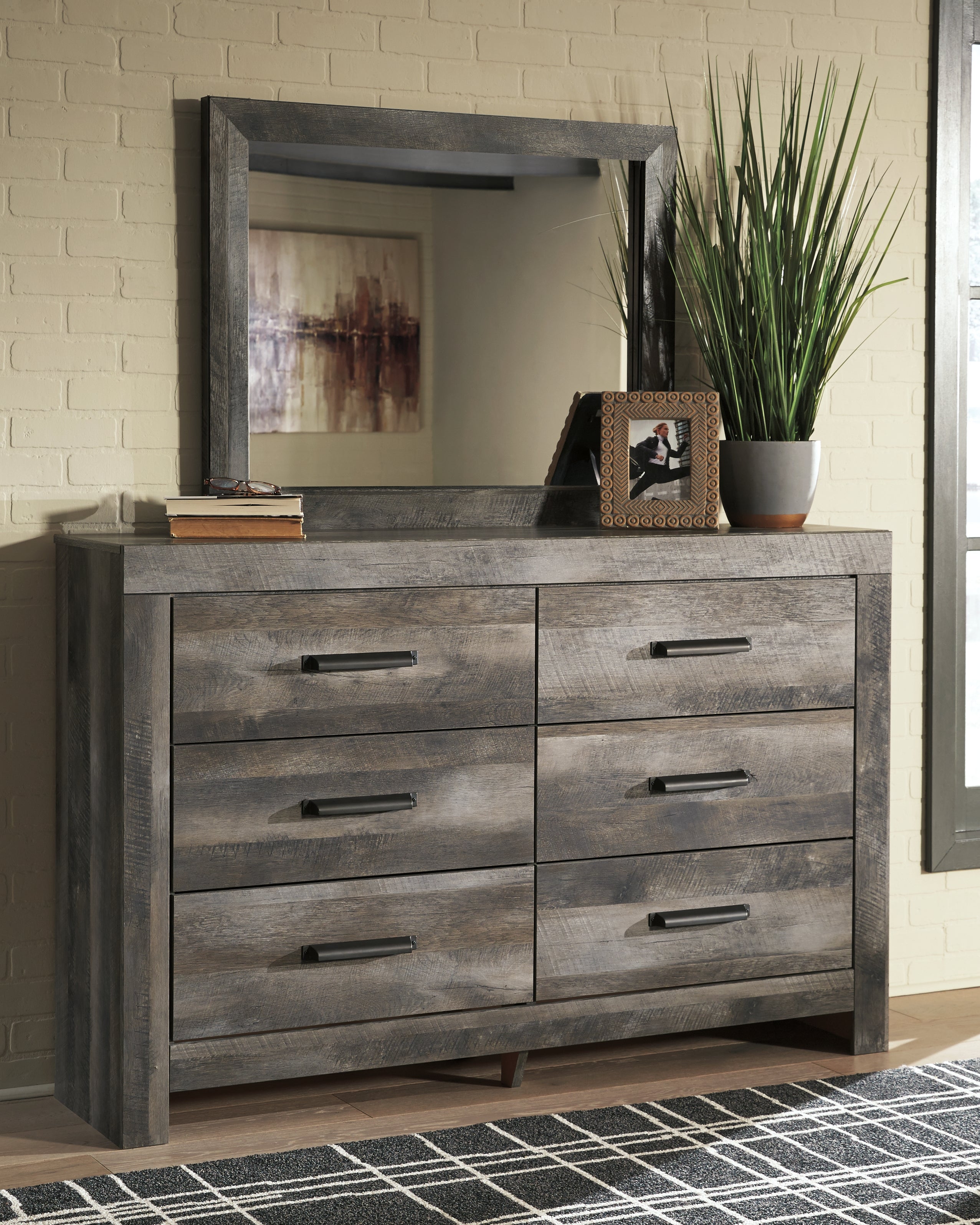 3 Brothers Decor - Ashley Furniture - Wynnlow Bedroom - Dresser and Mirror / Gray - B440B1