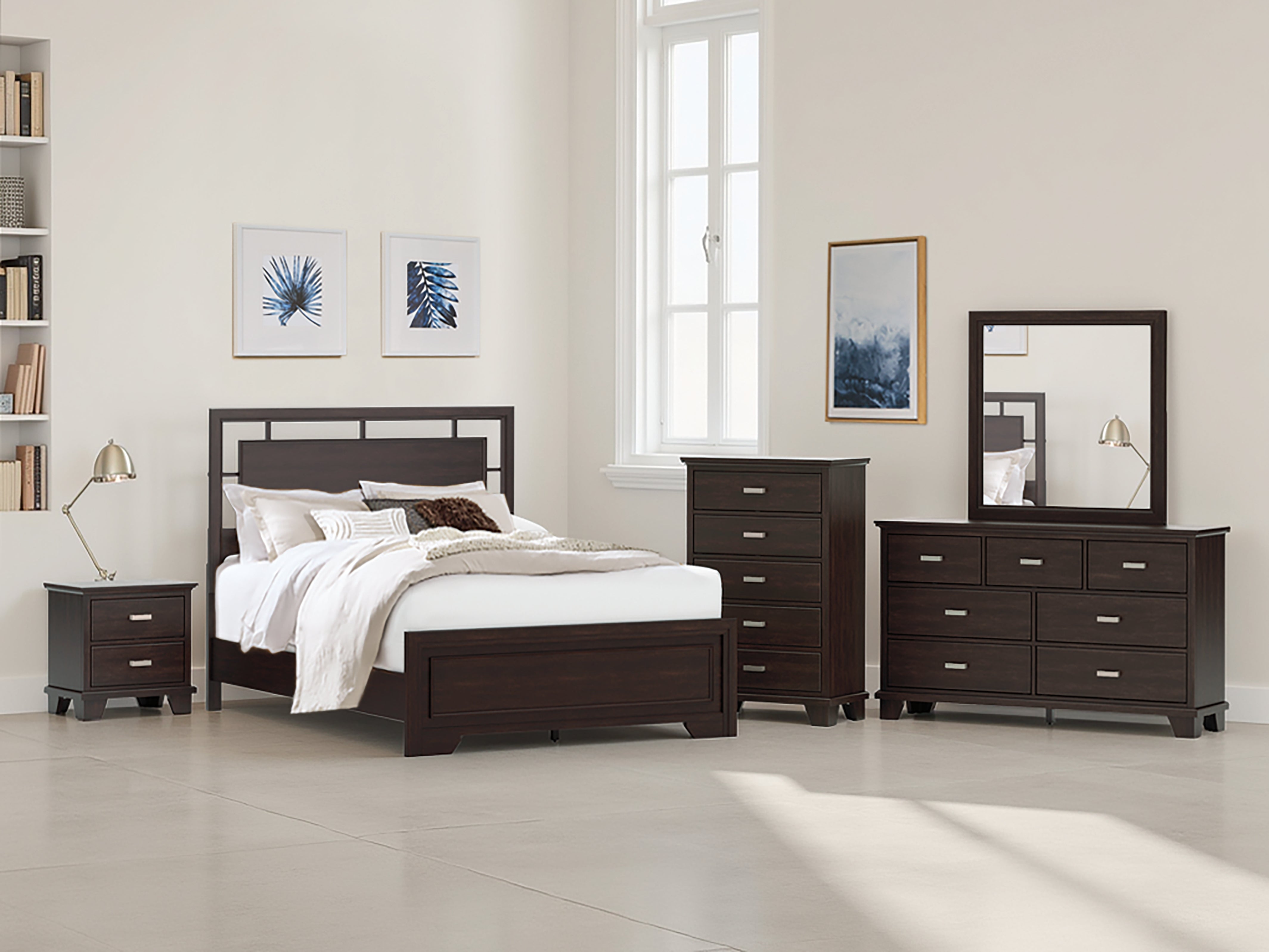 3 Brothers Decor - Ashley Furniture - Covetown Bedroom - Queen Panel Bed / Dark Brown - B441B6