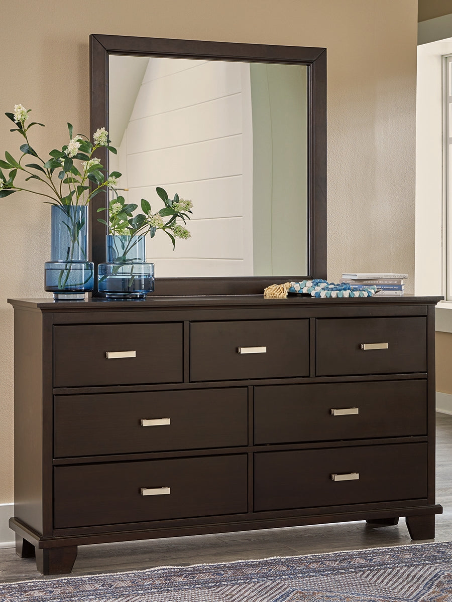 3 Brothers Decor - Ashley Furniture - Covetown Bedroom - Dresser and Mirror / Dark Brown - B441B1