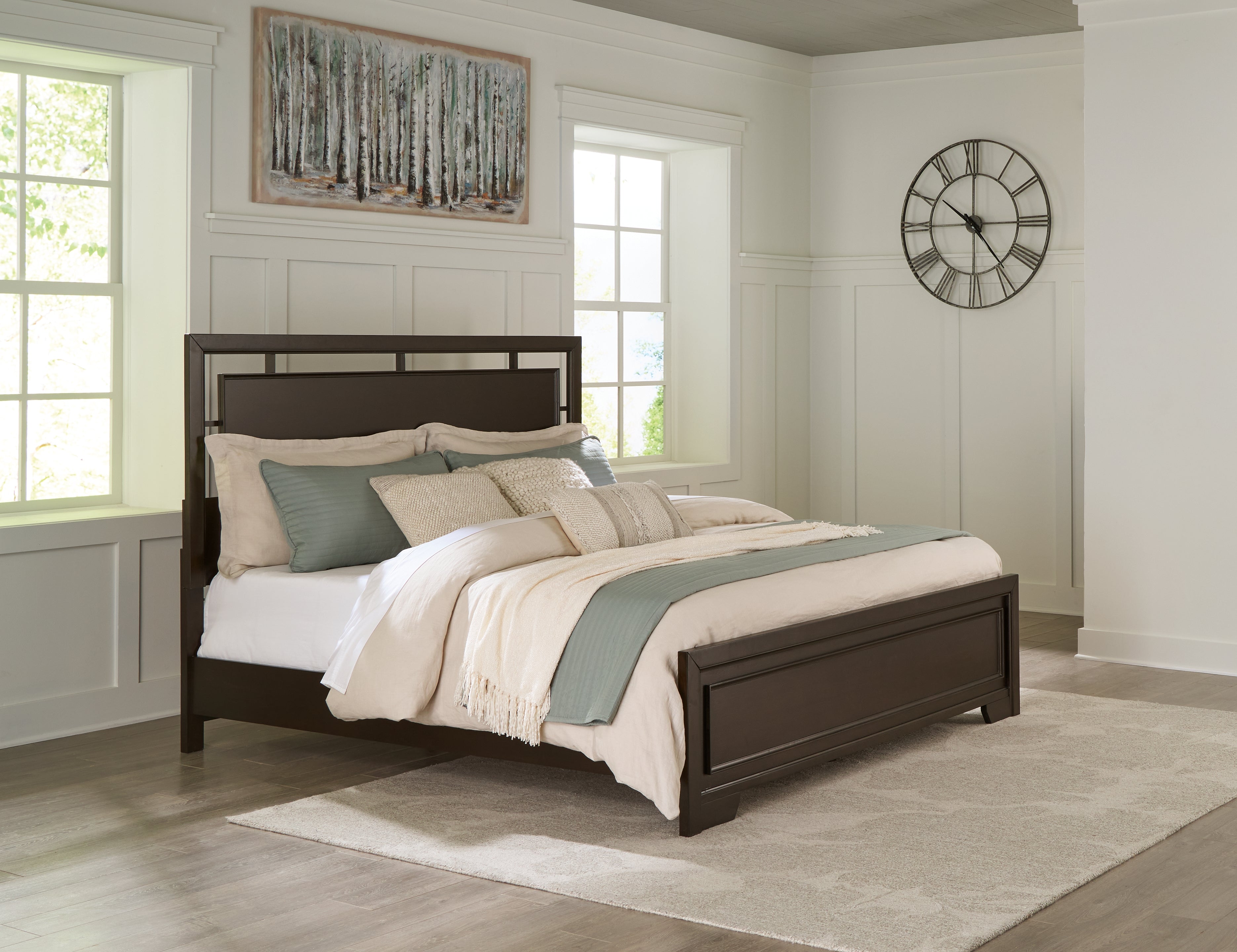 3 Brothers Decor - Ashley Furniture - Covetown Bedroom - King Panel Bed / Dark Brown - B441B8