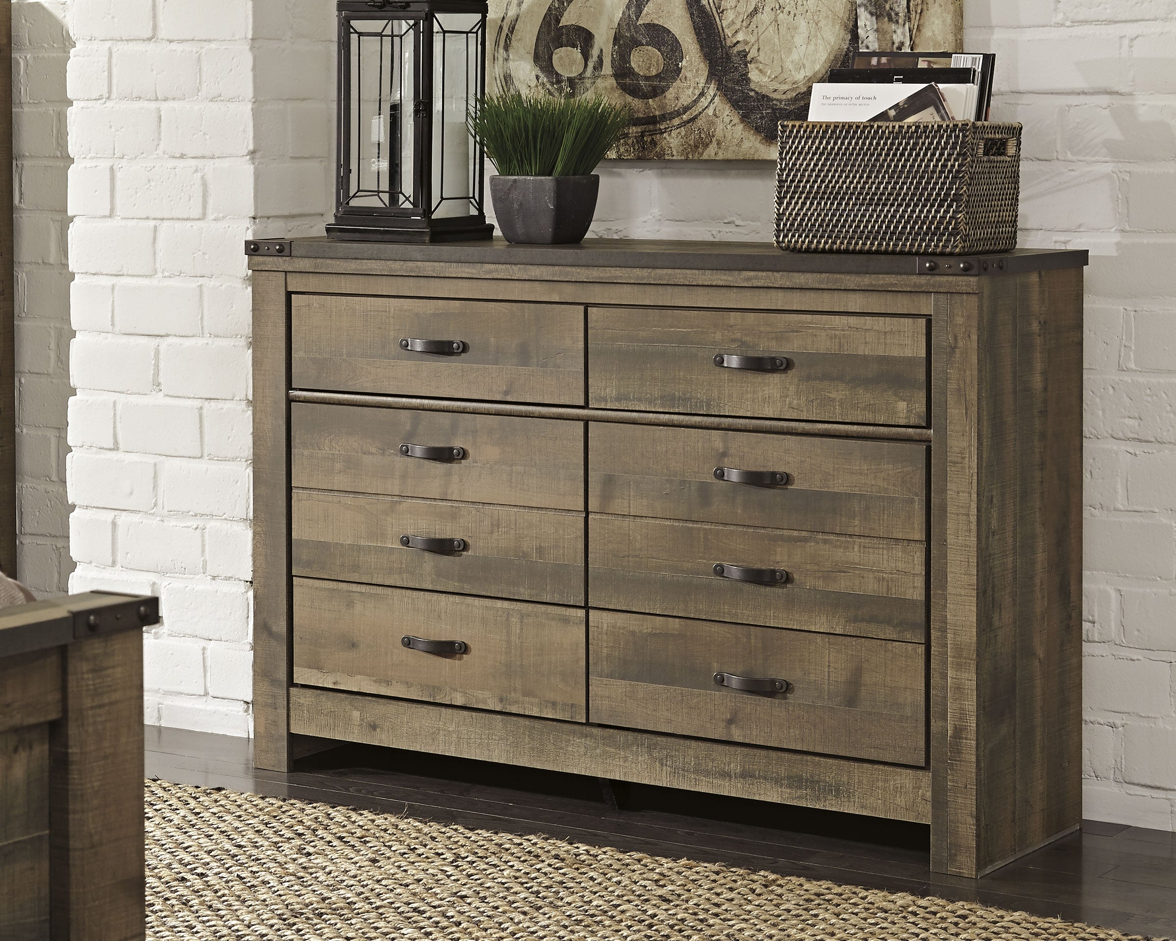3 Brothers Decor - Ashley Furniture - Trinell Bedroom - Six Drawer Dresser / Brown - B446-31