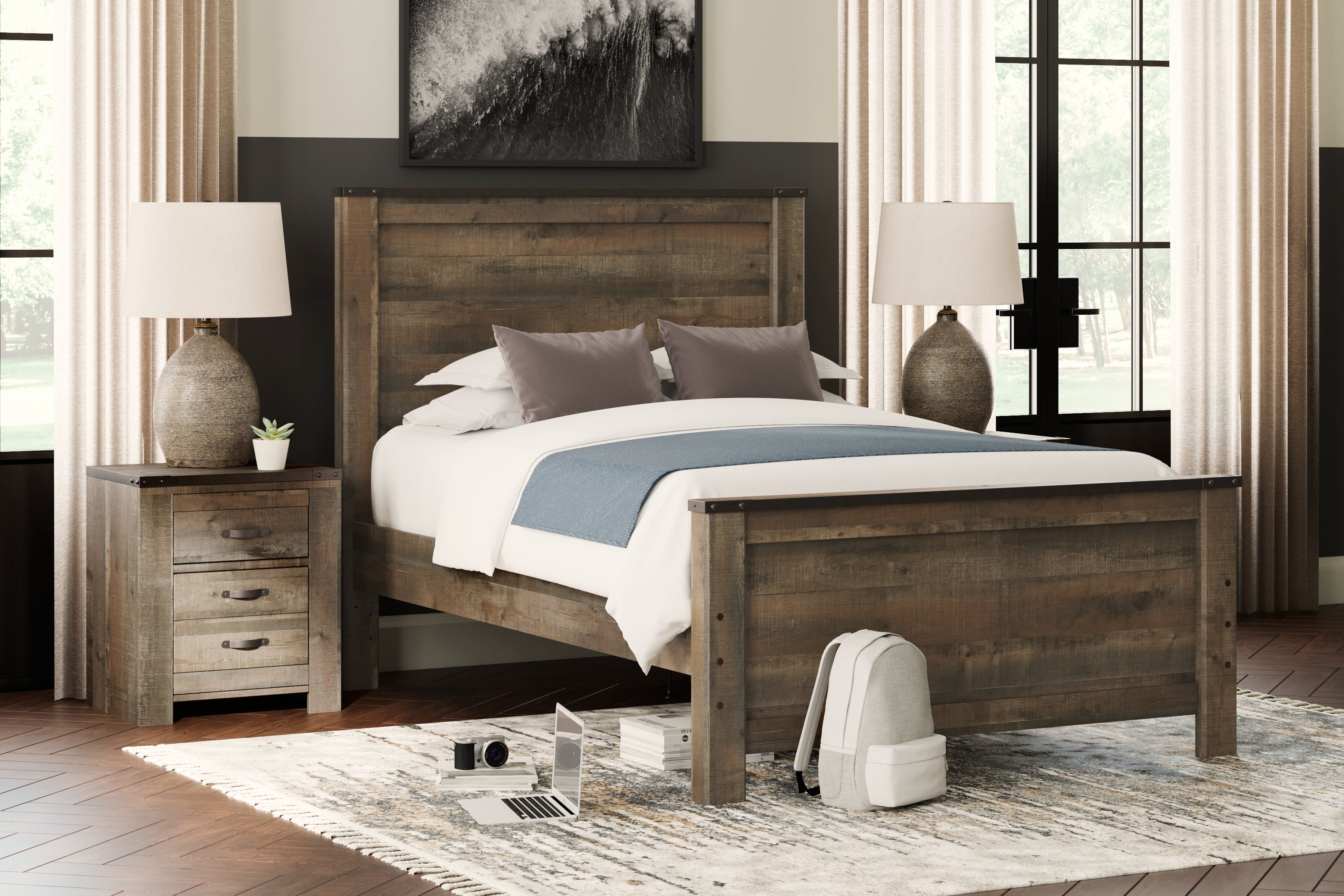 3 Brothers Decor - Ashley Furniture - Trinell Bedroom - Full Panel Bed / Brown - B446B3