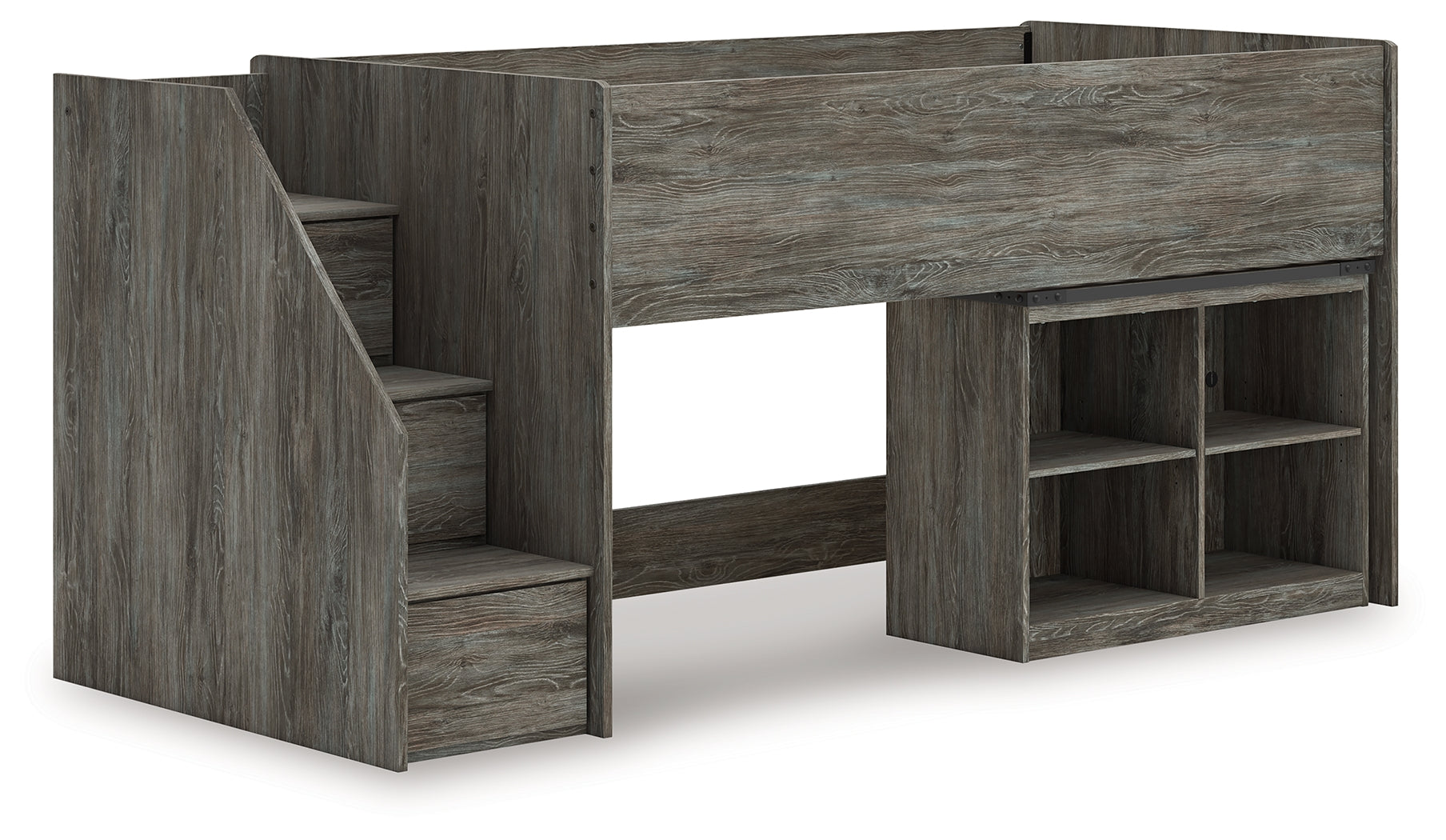 3 Brothers Decor - Ashley Furniture - Frandern Bedroom - Twin Loft  Bed with Bookcase Storage / Gray - B4480B14