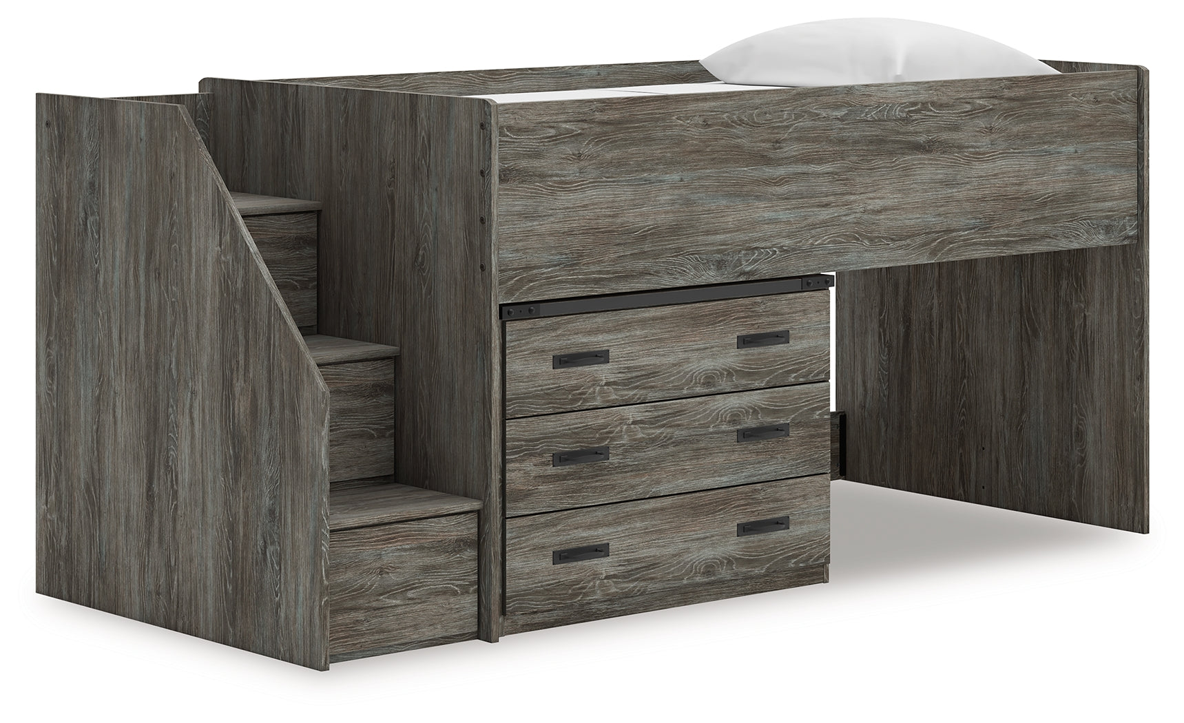 3 Brothers Decor - Ashley Furniture - Frandern Bedroom - Twin Loft Bed with Drawer Storage / Gray - B4480B15