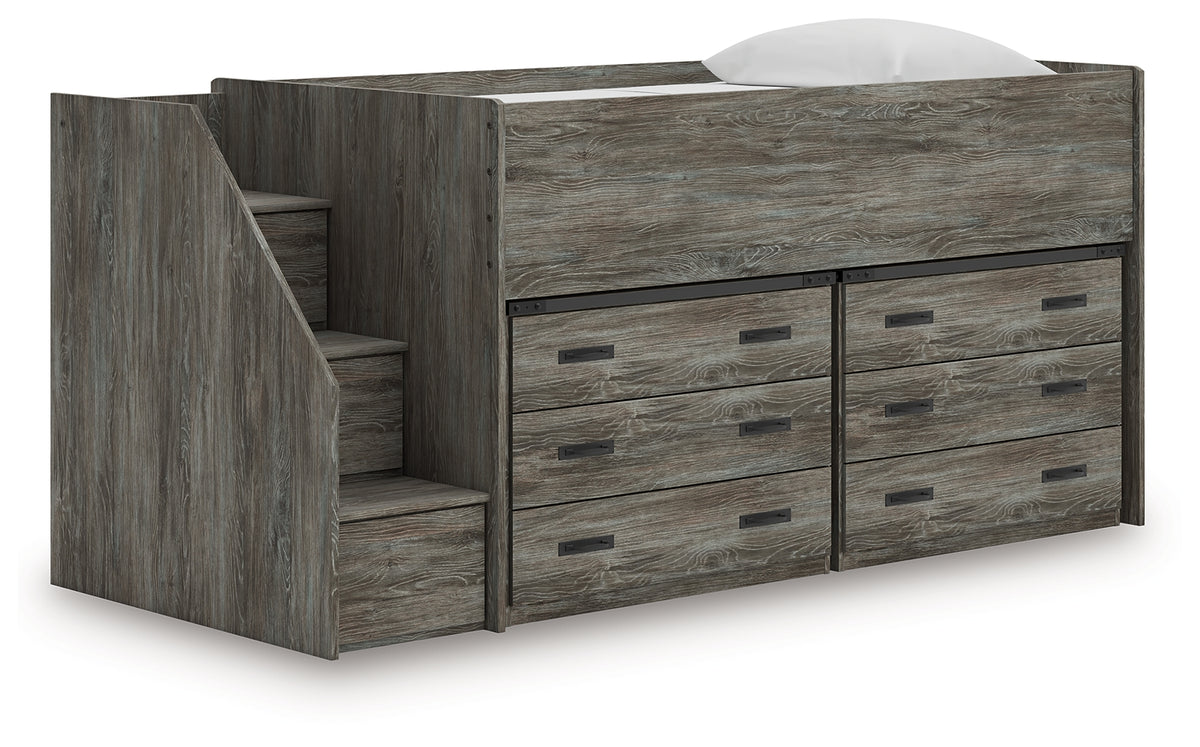 3 Brothers Decor - Ashley Furniture - Frandern Twin Loft Bed with Drawer Storage - Twin Loft Bed with Drawer Storage / Warm Gray - B4480B26