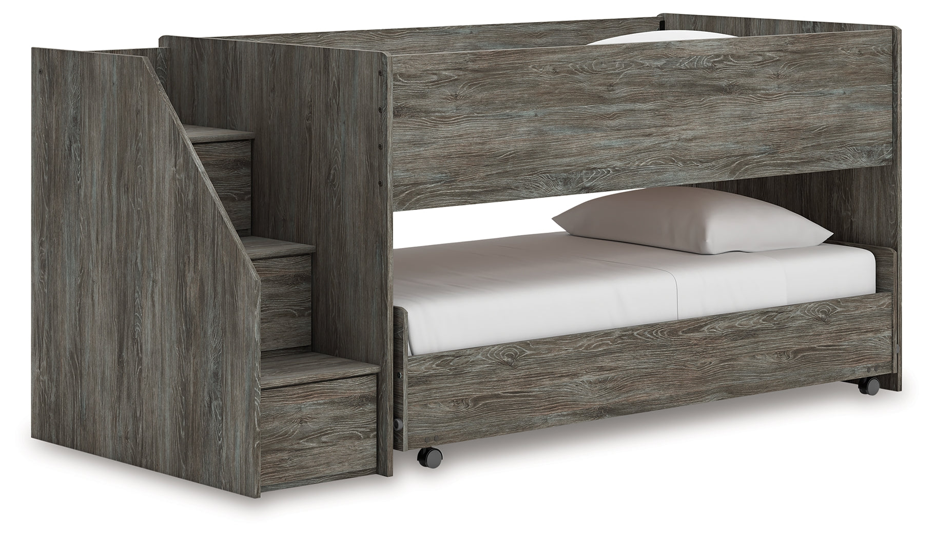 3 Brothers Decor - Ashley Furniture - Frandern Bedroom - Twin over Twin Loft Bed / Gray - B4480B13