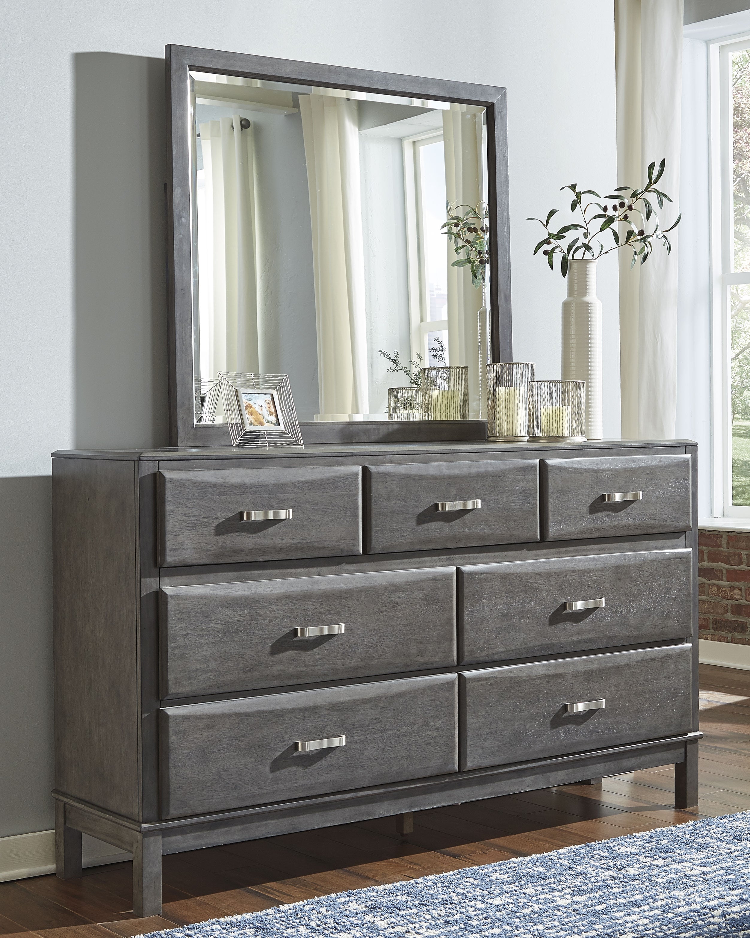 3 Brothers Decor - Ashley Furniture - Caitbrook Bedroom - Dresser and Mirror / Gray - B476B1