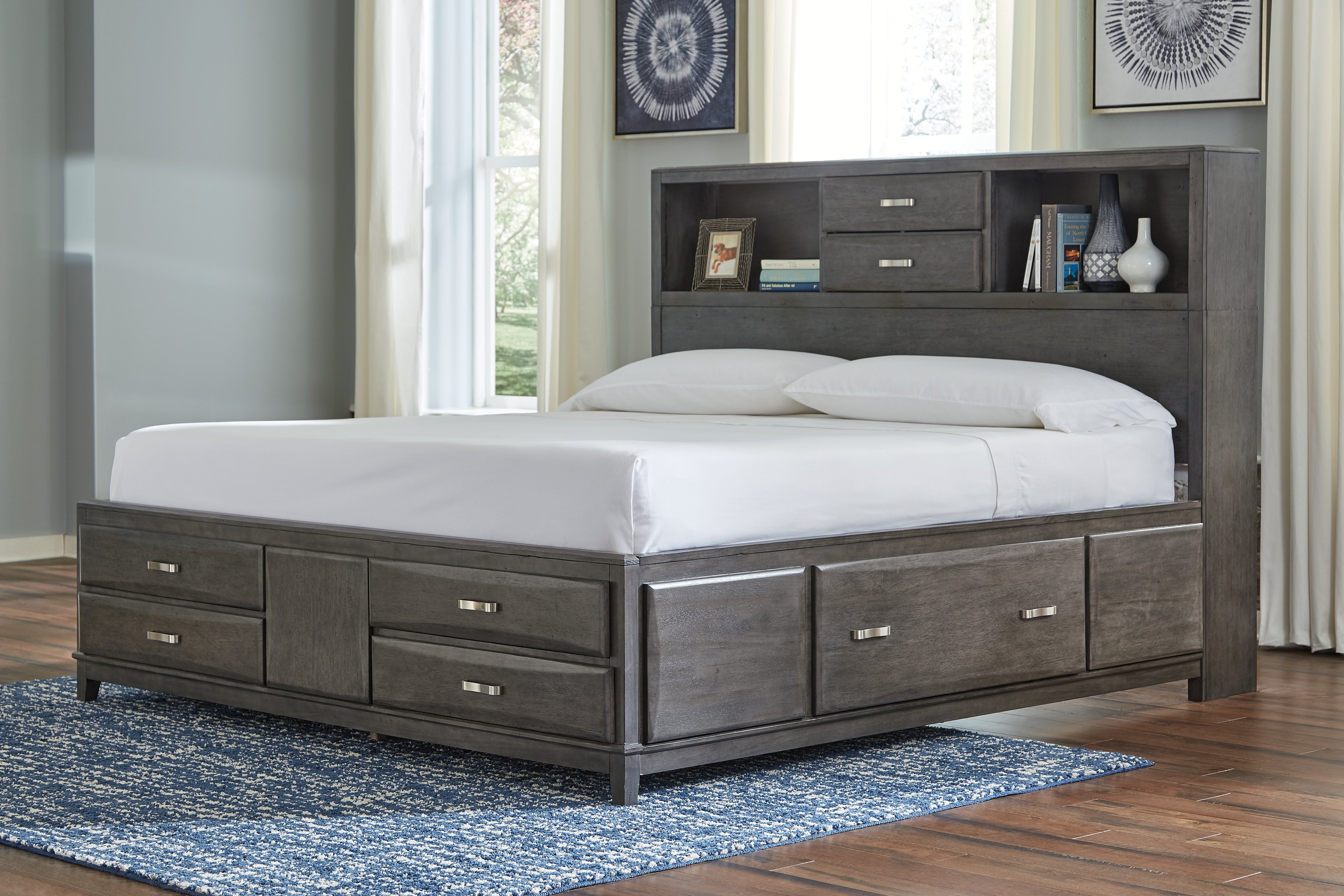3 Brothers Decor - Ashley Furniture - Caitbrook Bedroom - California King Storage Bed with 8 Drawers / Gray - B476B7