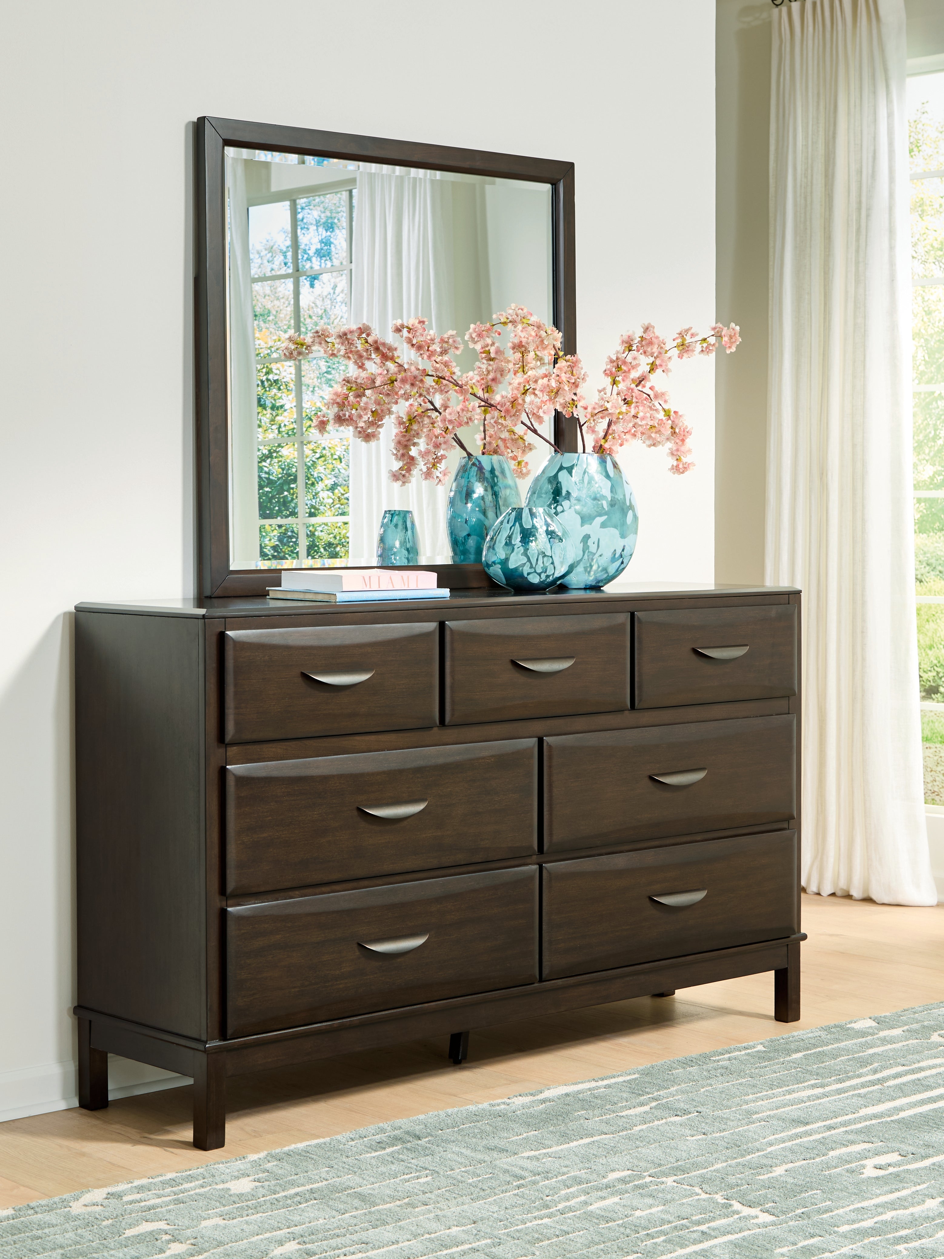 3 Brothers Decor - Ashley Furniture - Vanmore Bedroom - Dresser and Mirror / Dark Brown - B479B1
