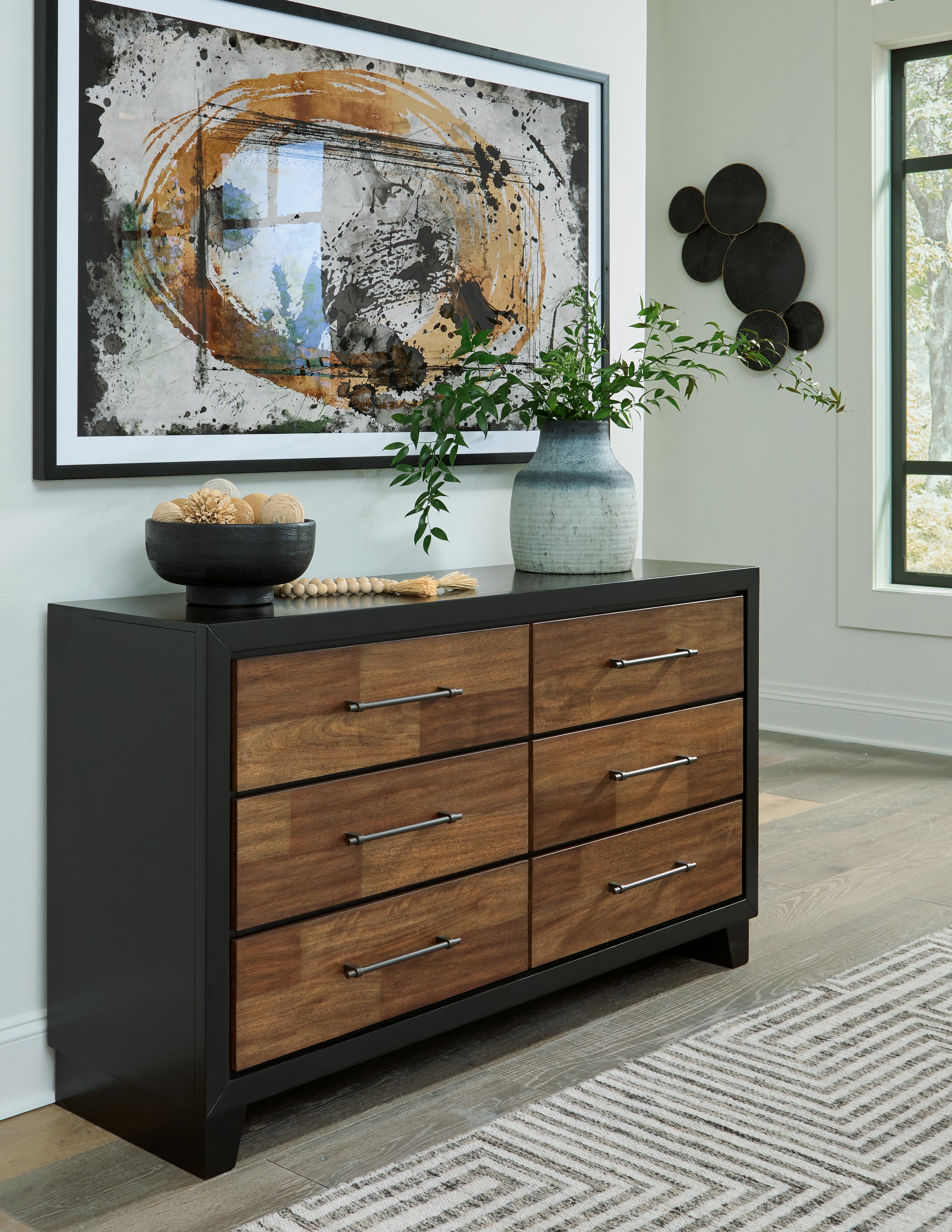 3 Brothers Decor - Ashley Furniture - Kraeburn Bedroom - Dresser / Brown/Black - B496-31