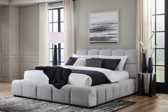3 Brothers Decor - Ashley Furniture - Grendusk Bedroom - Queen Upholstered Bed / Light Gray - PCB584B1