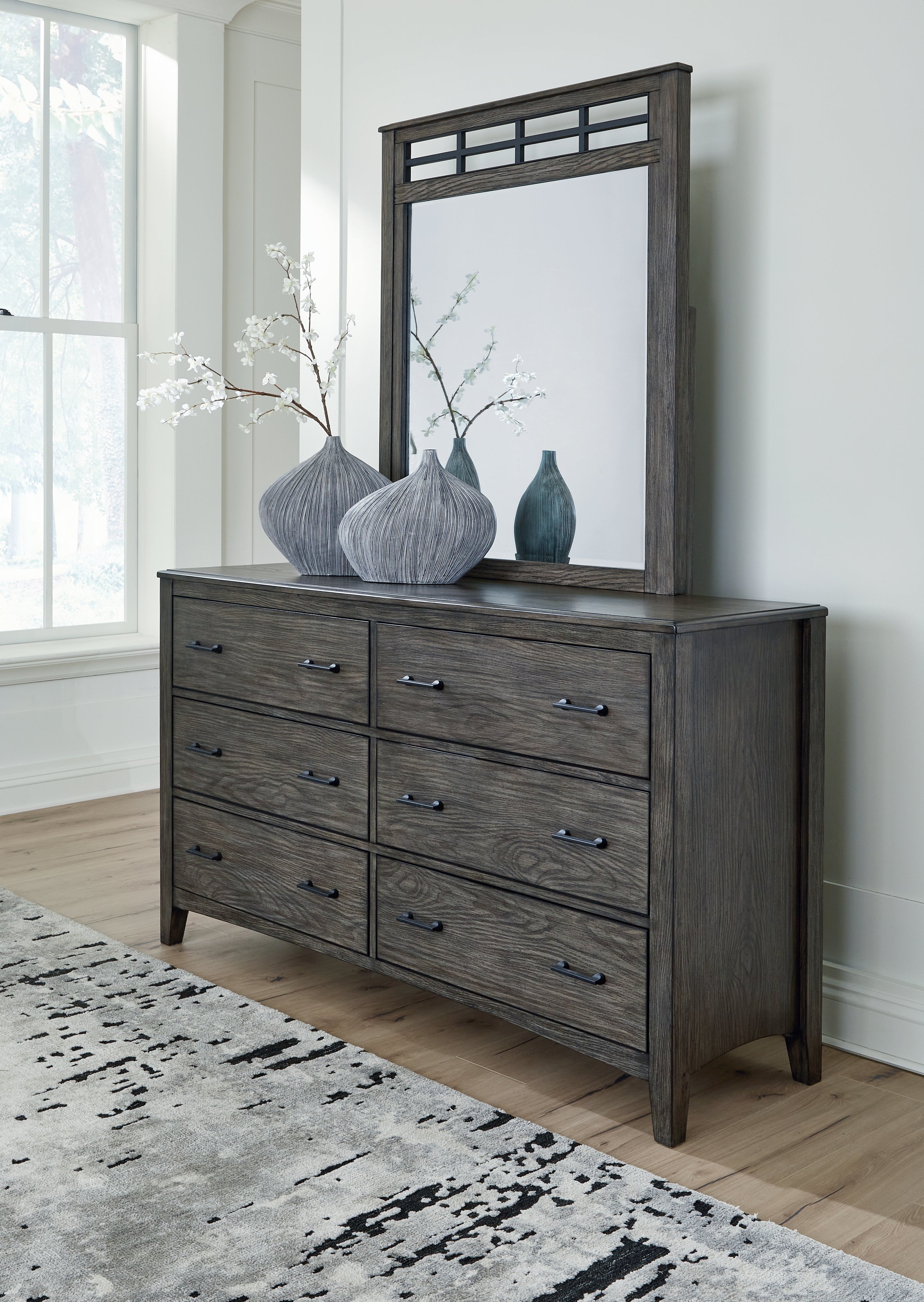 3 Brothers Decor - Ashley Furniture - Montillan Bedroom - Dresser and Mirror / Grayish Brown - B651B1