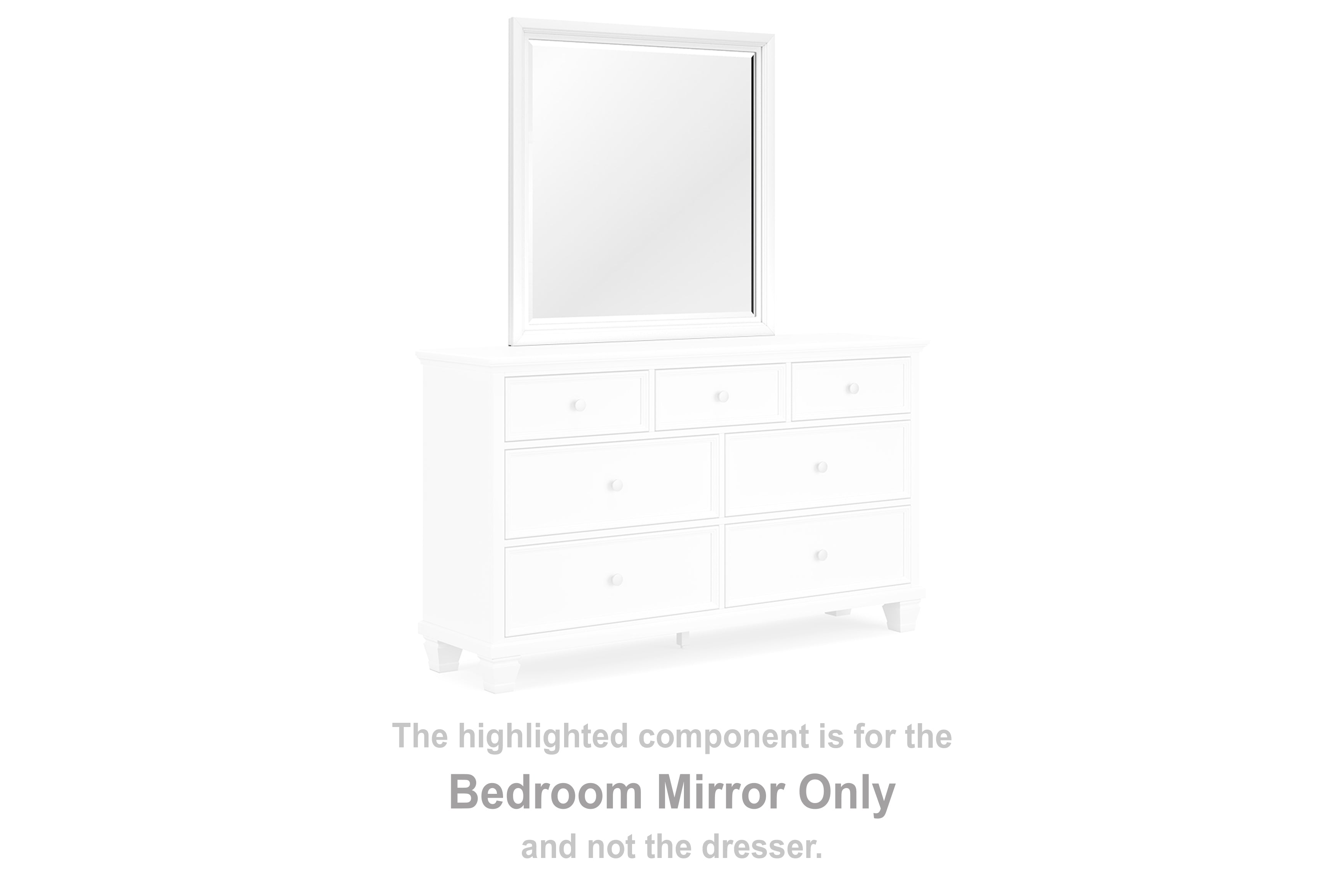 3 Brothers Decor - Ashley Furniture - Fortman Bedroom - Bedroom Mirror / White - B680-36