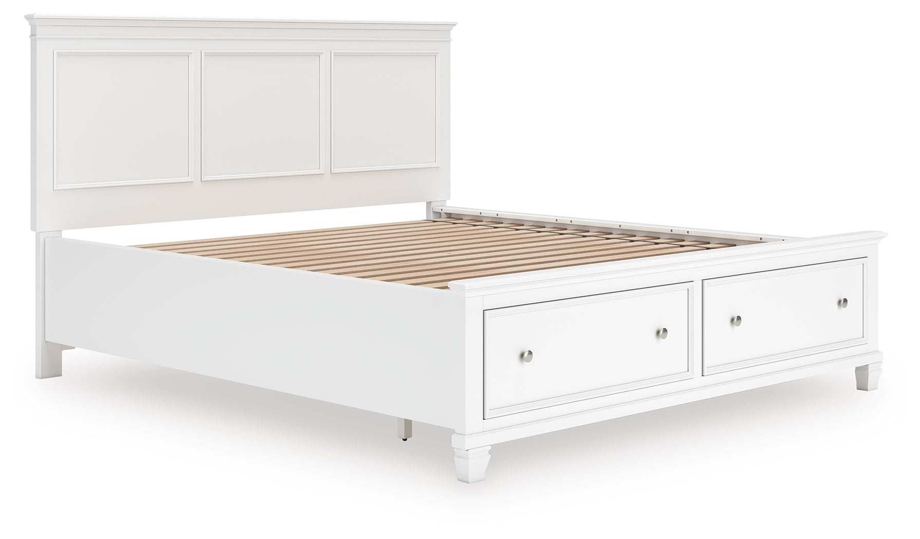 3 Brothers Decor - Ashley Furniture - Fortman Bedroom - California King Panel Storage Bed / White - B680B23