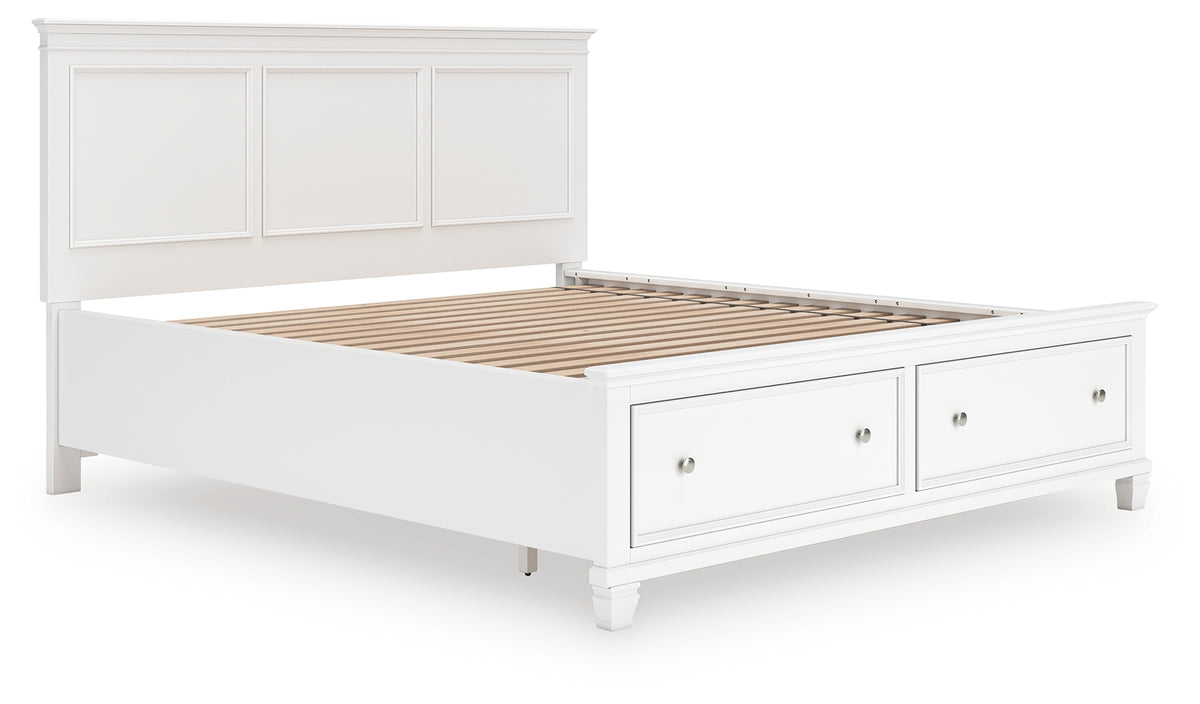 3 Brothers Decor - Ashley Furniture - Fortman Bedroom - California King Panel Storage Bed / White - B680B23