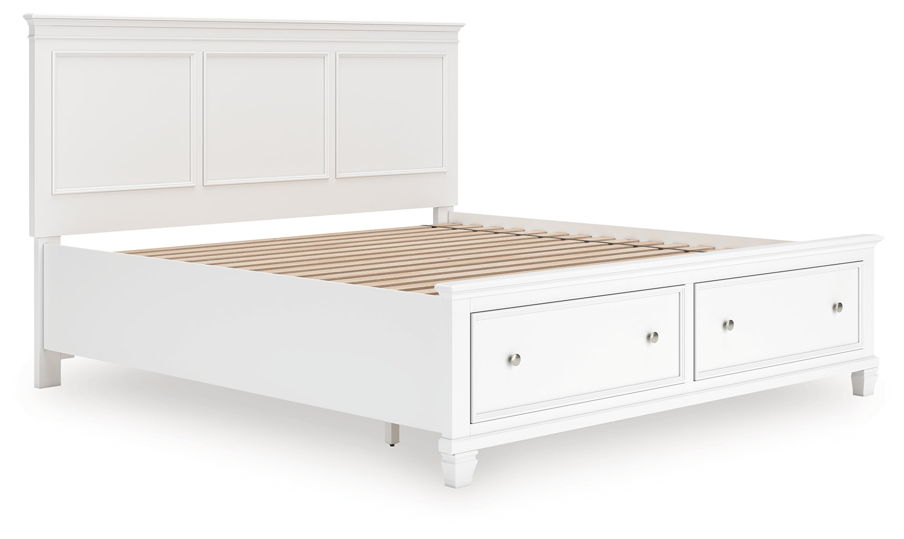 3 Brothers Decor - Ashley Furniture - Fortman Bedroom - King Panel Storage Bed / White - B680B22