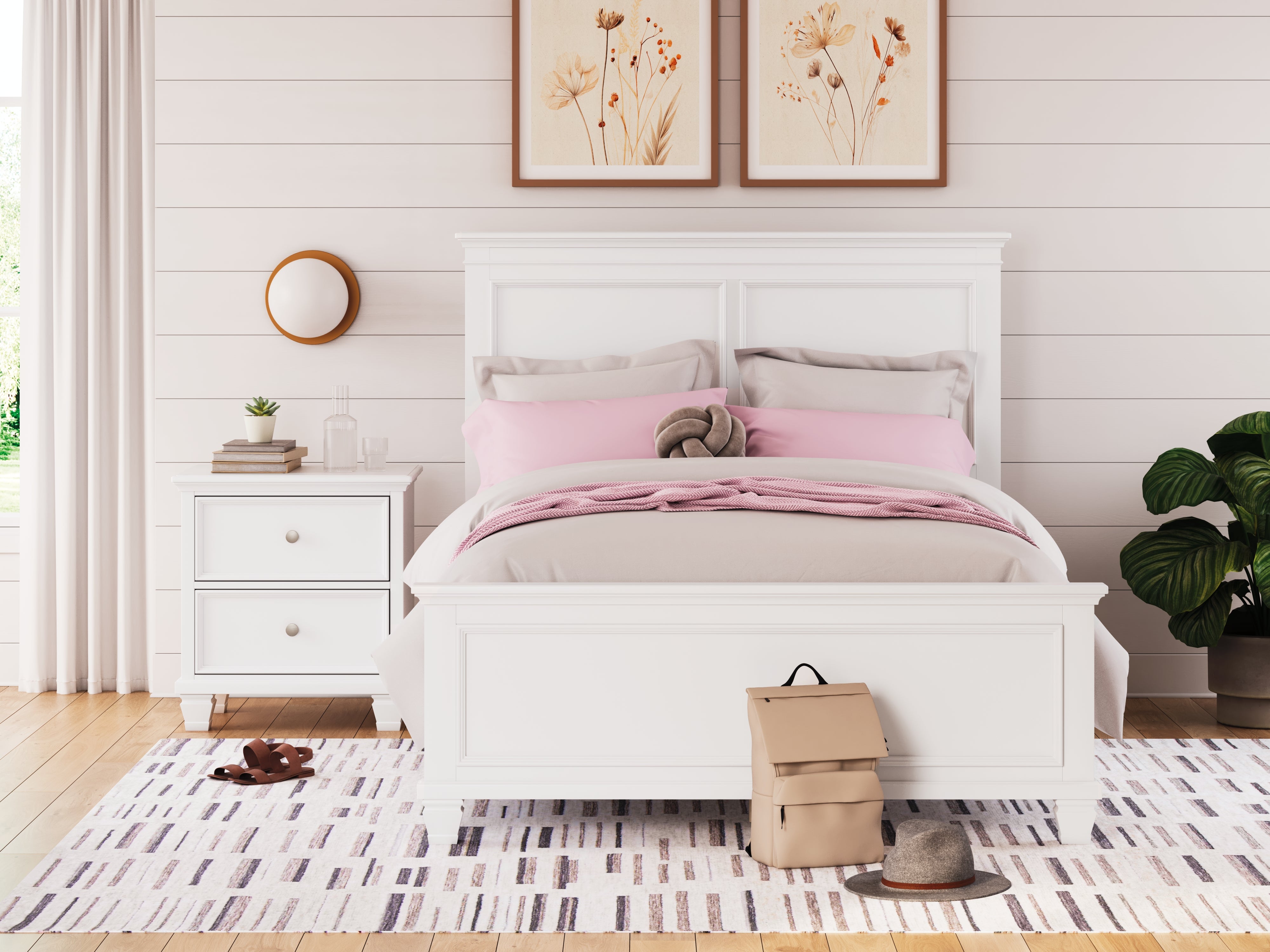 3 Brothers Decor - Ashley Furniture - Fortman Bedroom - Full Panel Bed / White - B680B8