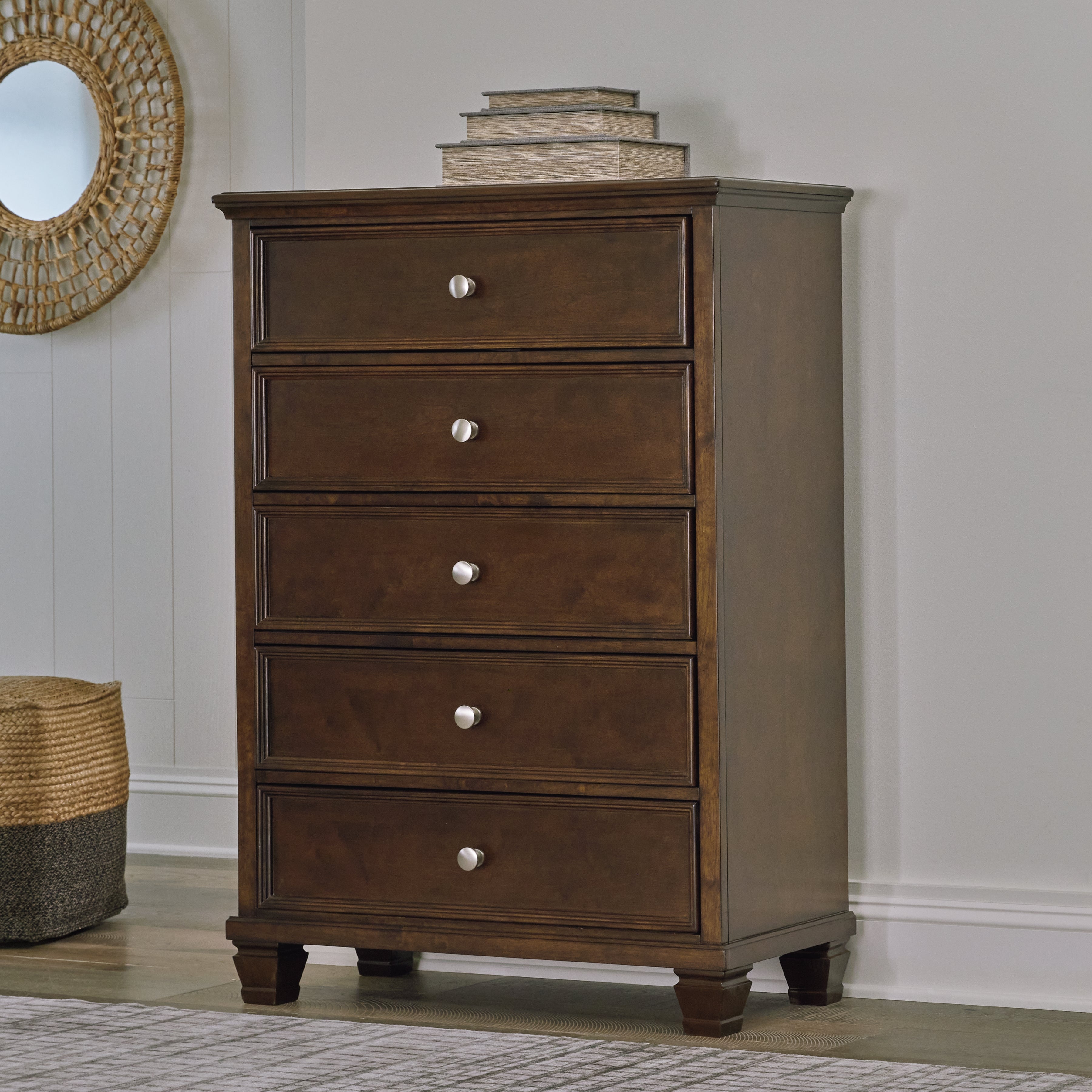 3 Brothers Decor - Ashley Furniture - Danabrin Bedroom - Five Drawer Chest / Brown - B685-46