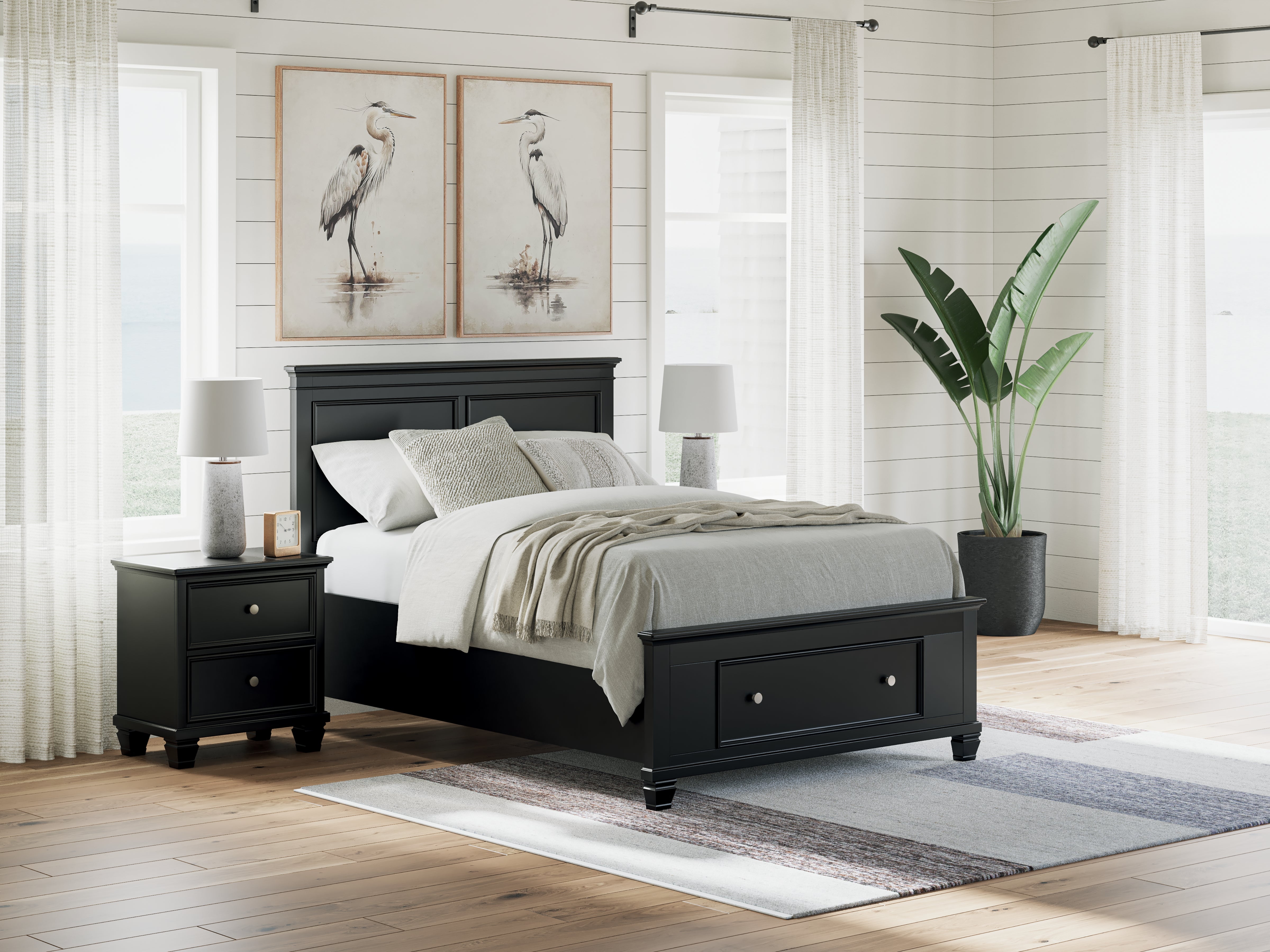 3 Brothers Decor - Ashley Furniture - Lanolee Bedroom - Full Panel Storage Bed / Black - B687B22
