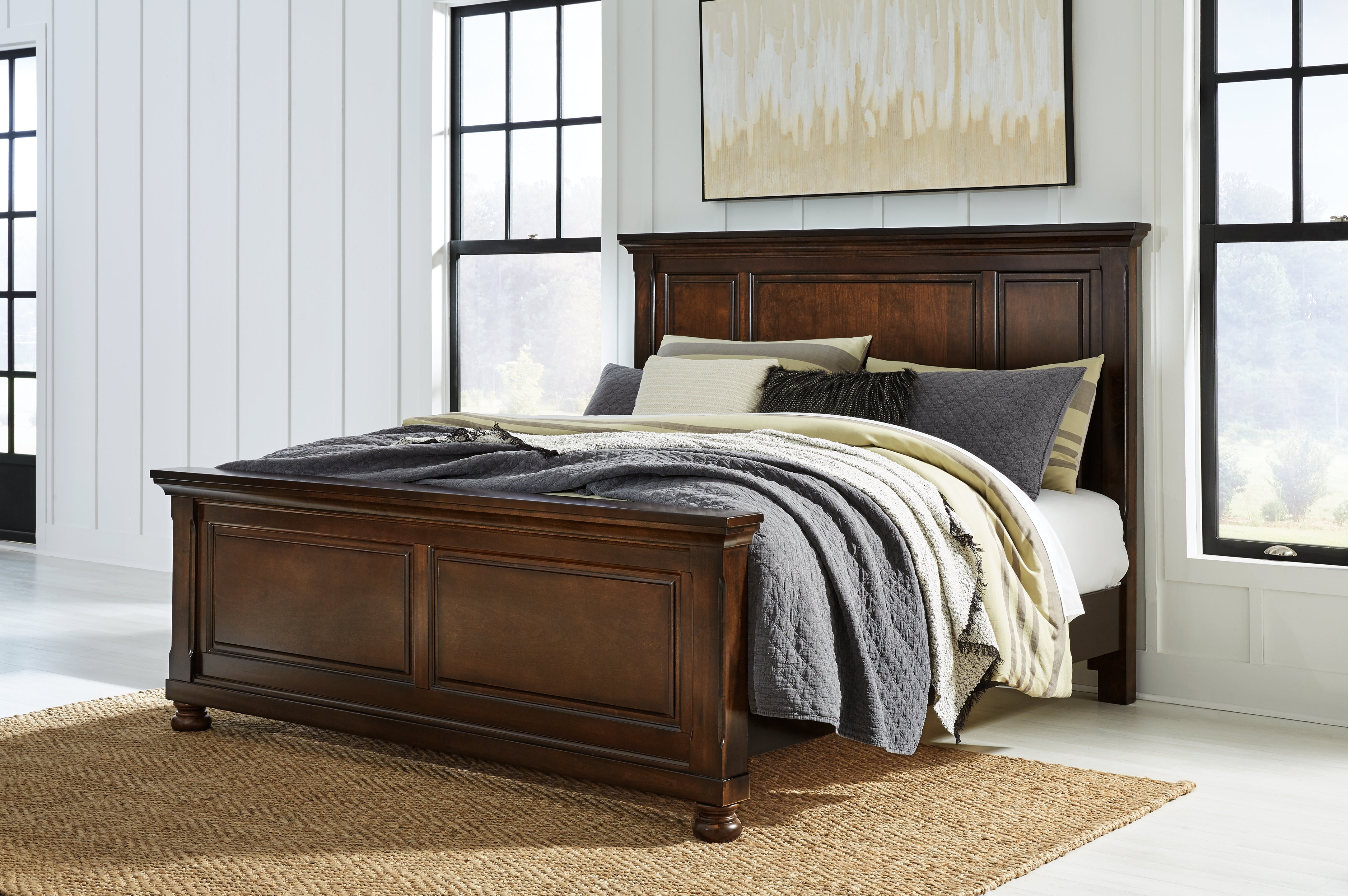 3 Brothers Decor - Ashley Furniture - Porter Bedroom - California King Panel Bed / Rustic Brown - B697B12