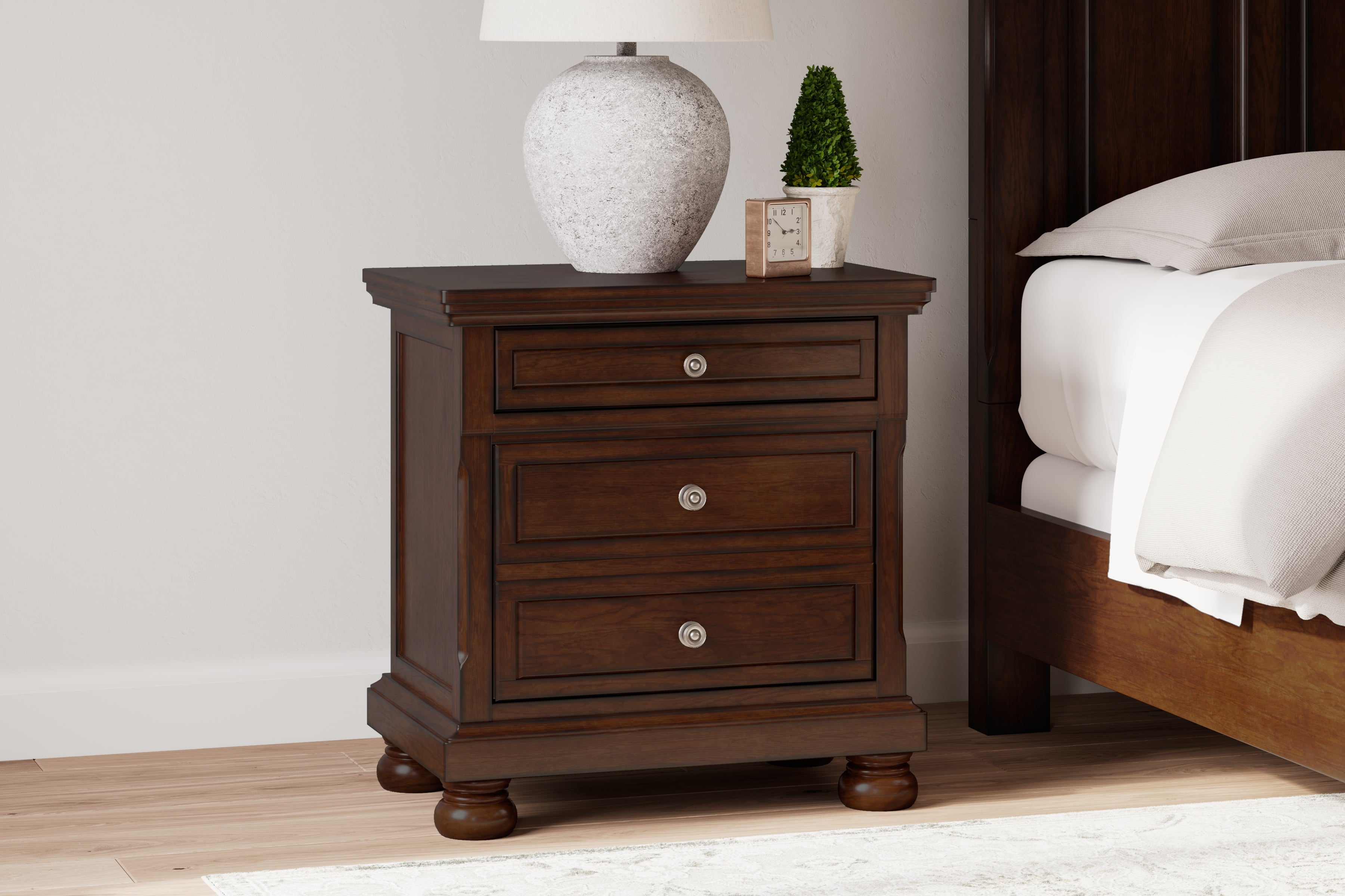 3 Brothers Decor - Ashley Furniture - Porter Bedroom - Two Drawer Night Stand / Rustic Brown - B697-92