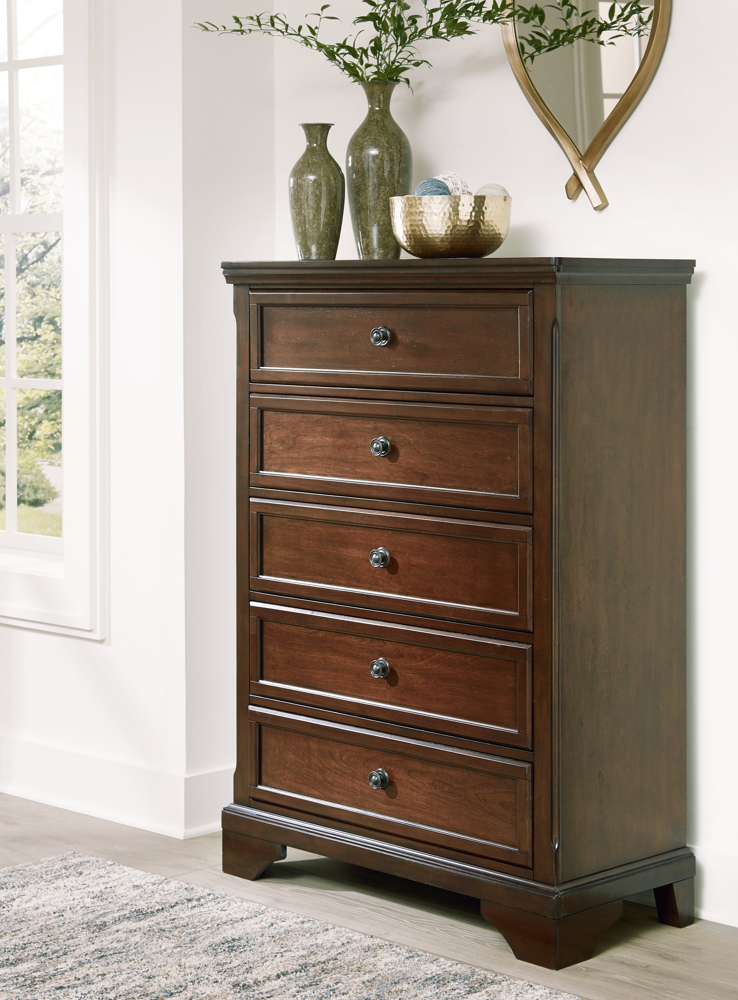 3 Brothers Decor - Ashley Furniture - Trellington Bedroom - Five Drawer Chest / Brown - B716-46