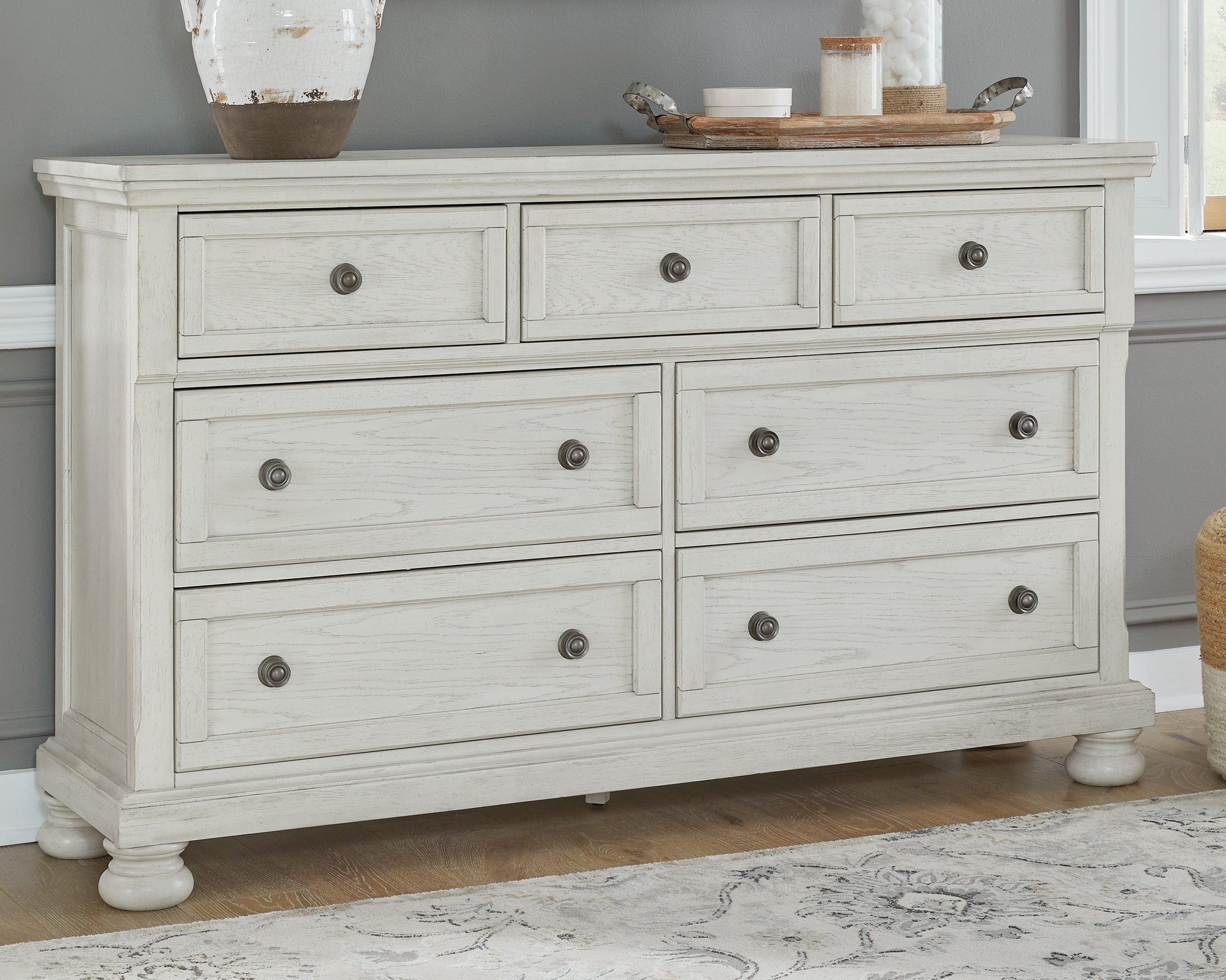 3 Brothers Decor - Ashley Furniture - Robbinsdale Bedroom - Dresser / Antique White - B742-31